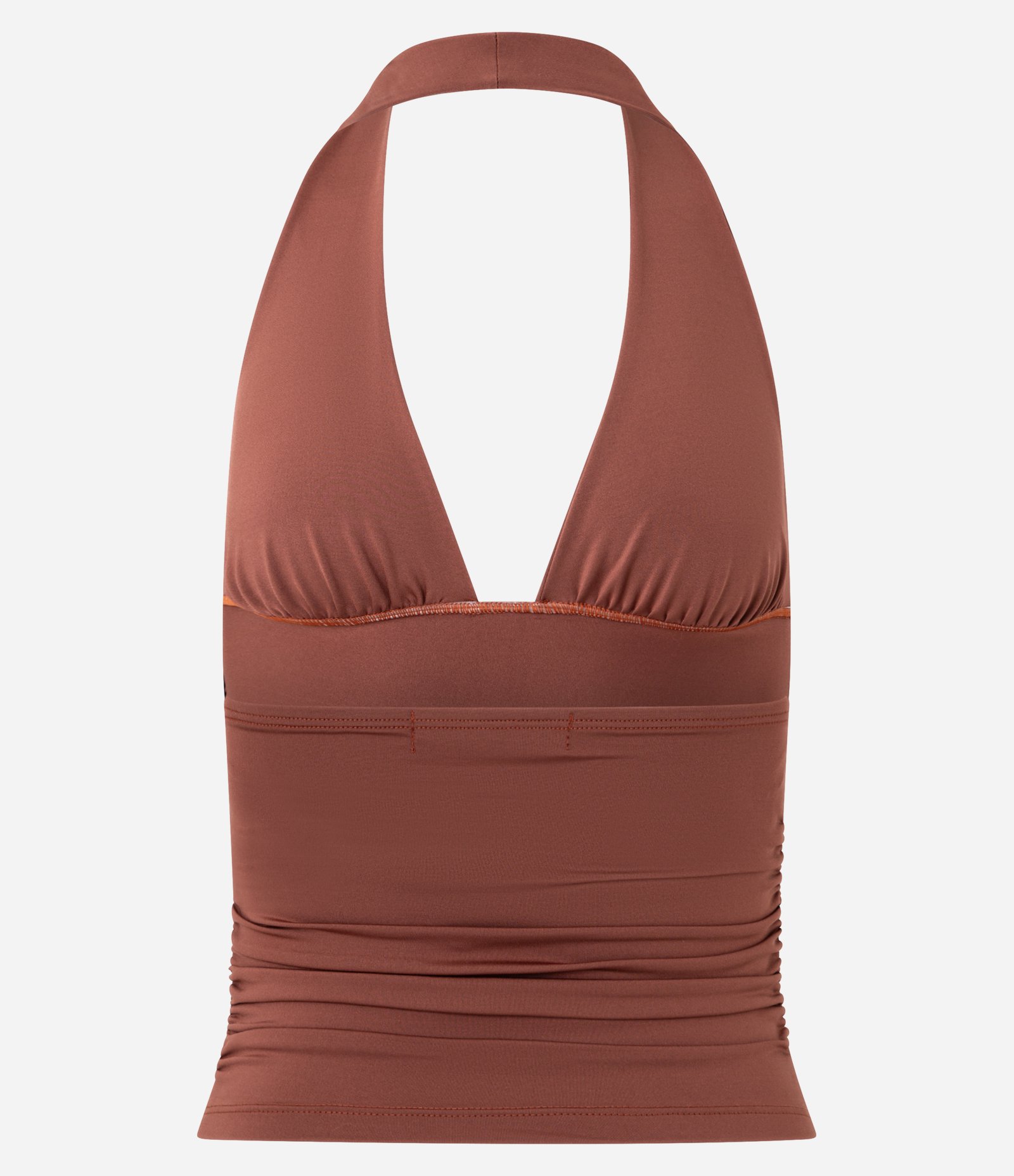 Blusa Frente Única com Franzidos Laterais Marrom 7