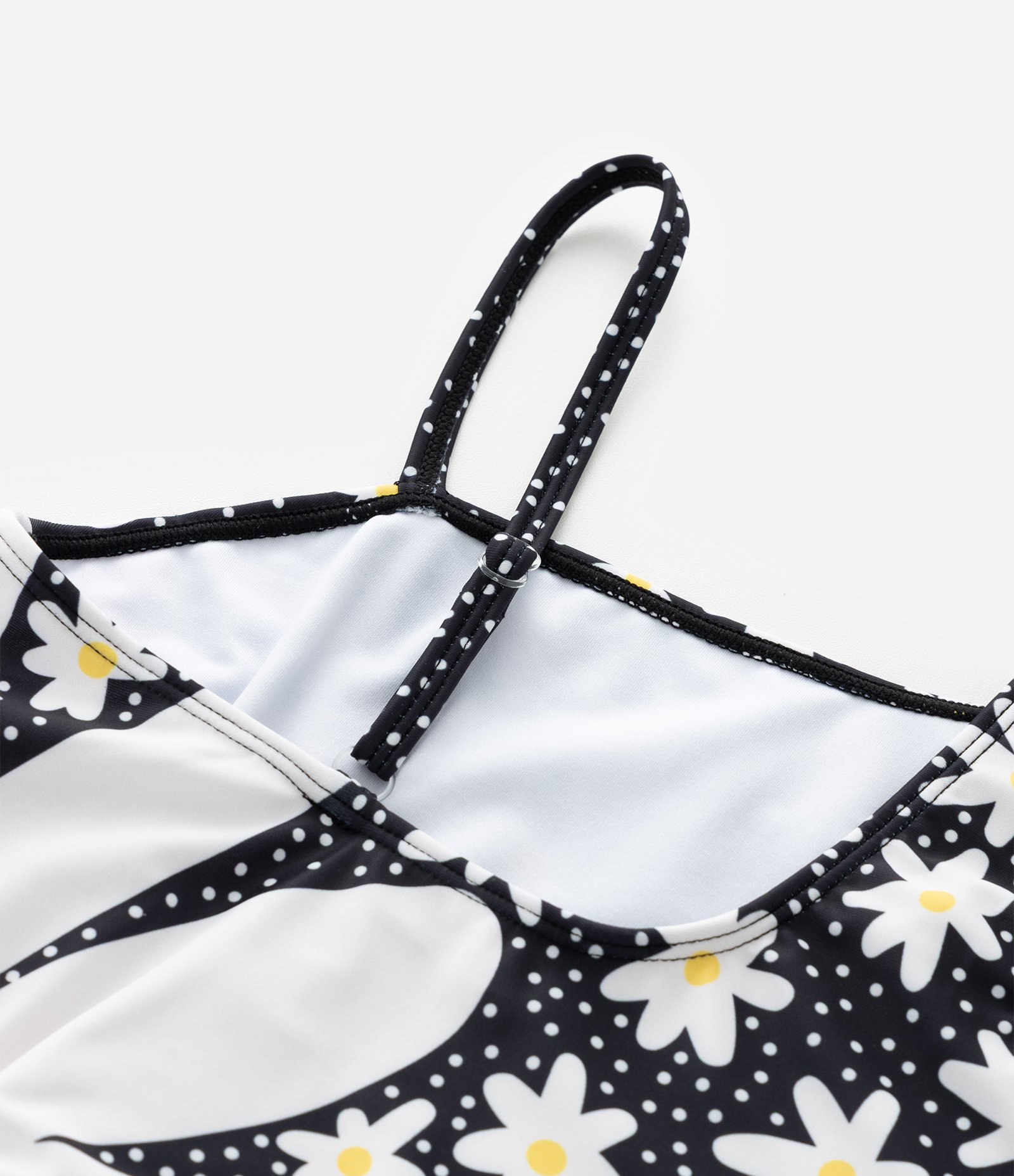 Maiô Infantil com Estampa Flores Margaridas  – Tam 8 a 16 Anos Preto/Branco 4