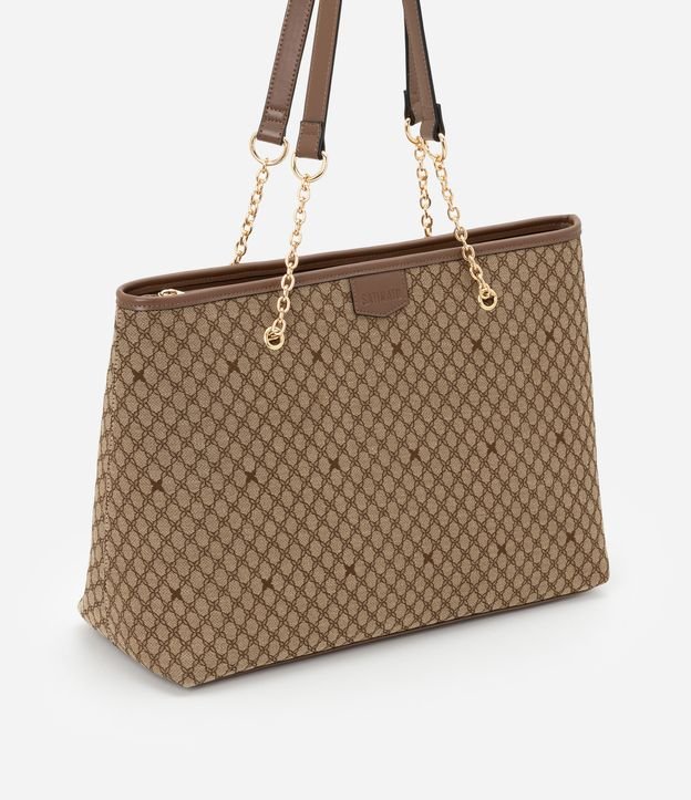 Bolsa Shopper Grande com Estampa Geométrica