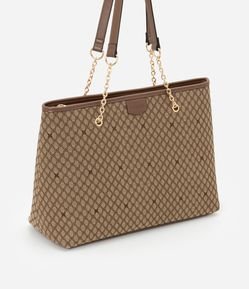 Bolsa Shopper Grande com Estampa Geométrica