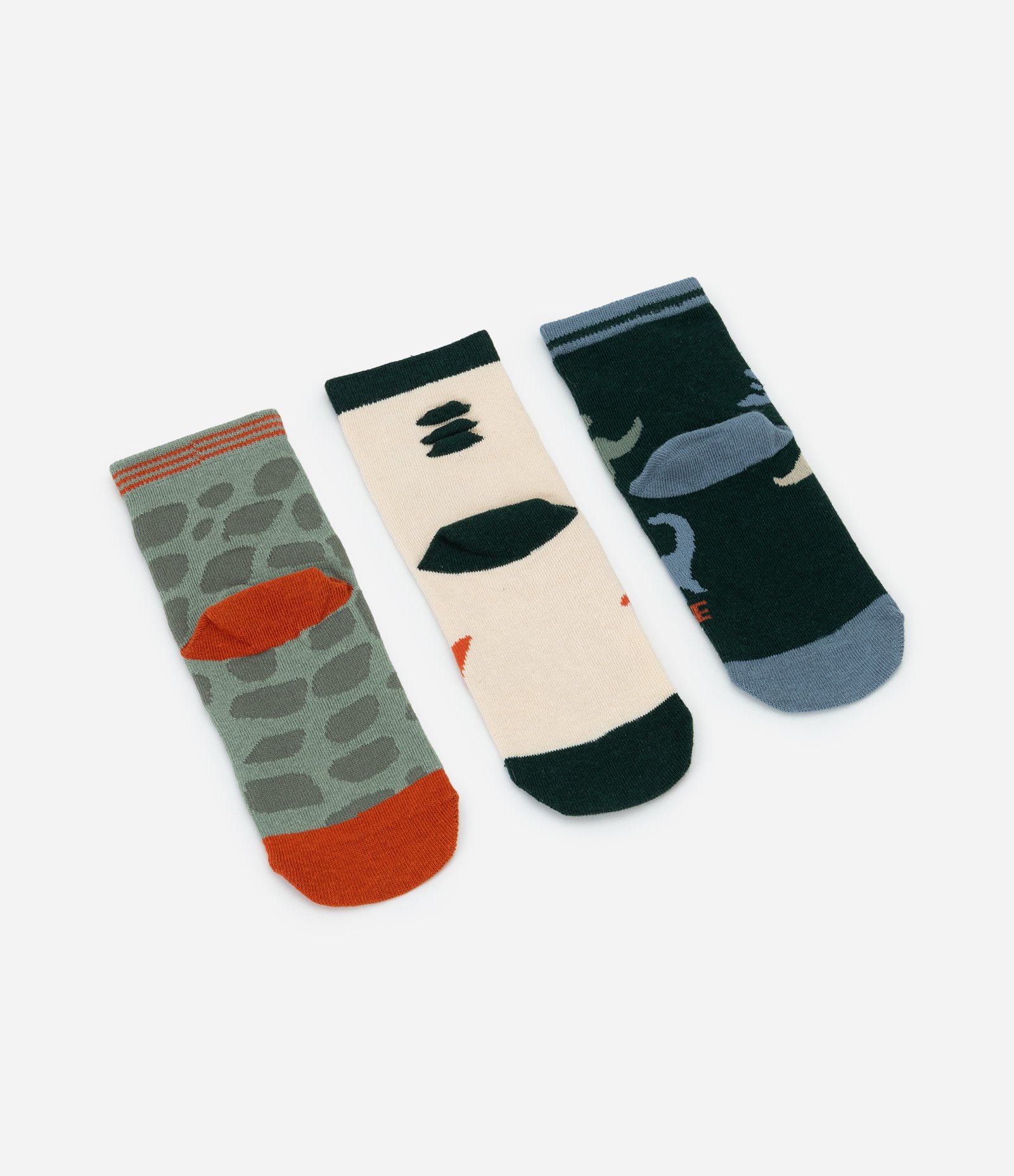 Kit 03 Meias Infantil de Dinossauro com Cano Médio – Tam 19 a 30 Sortido 2