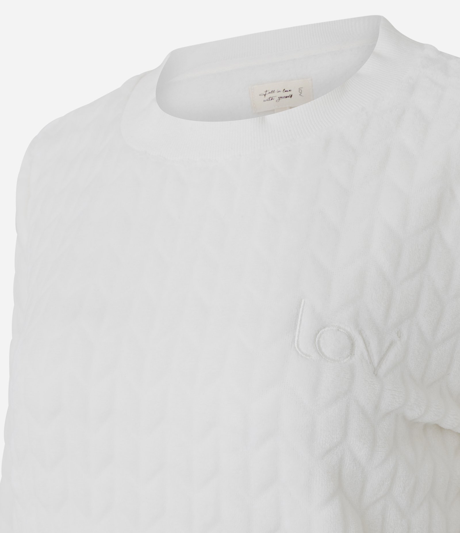 Pijama Longo em Fleece com Textura Branco 2