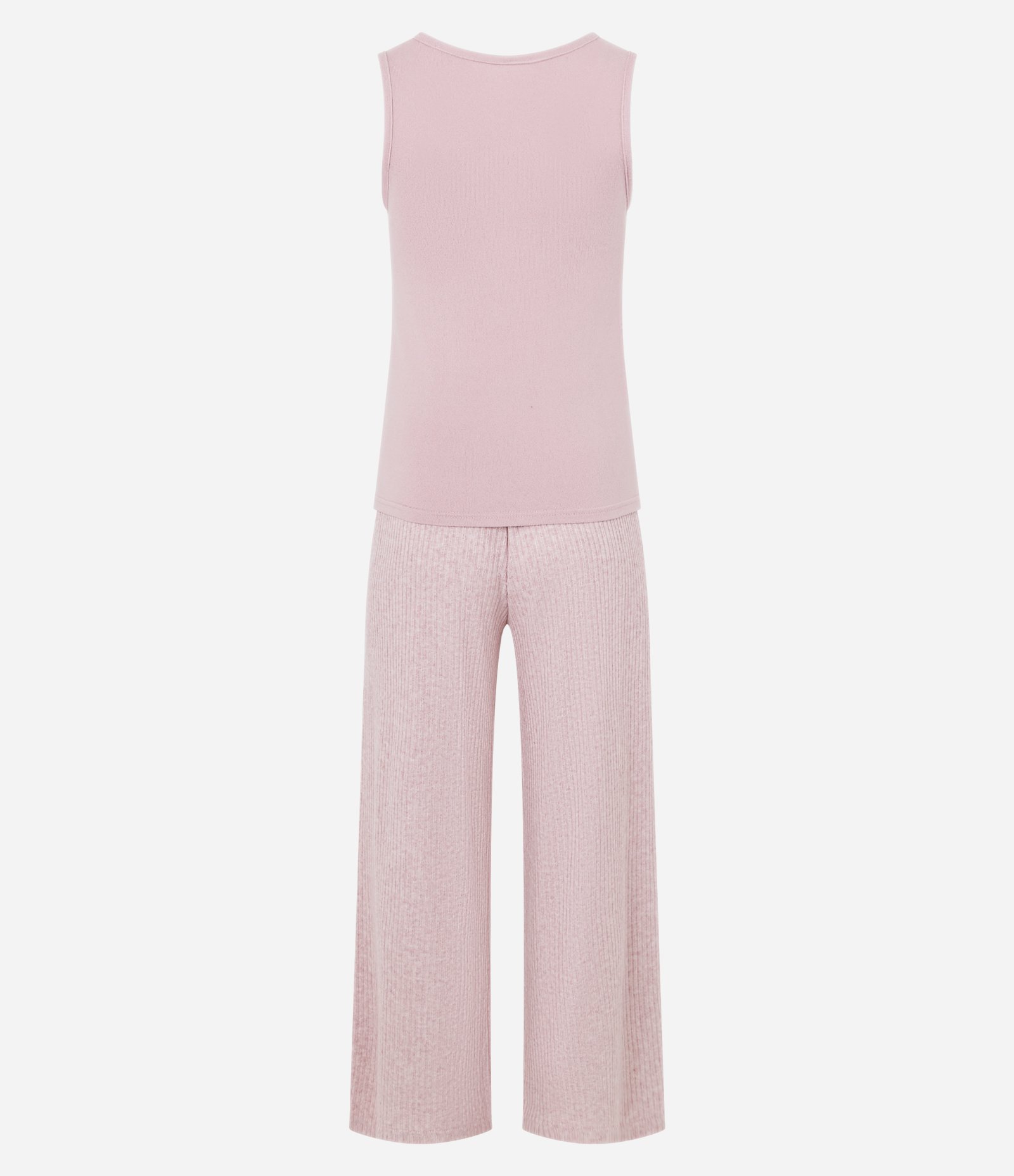 Trio de Pijama Longo em Tricô com Textura Canelada Rosa 5