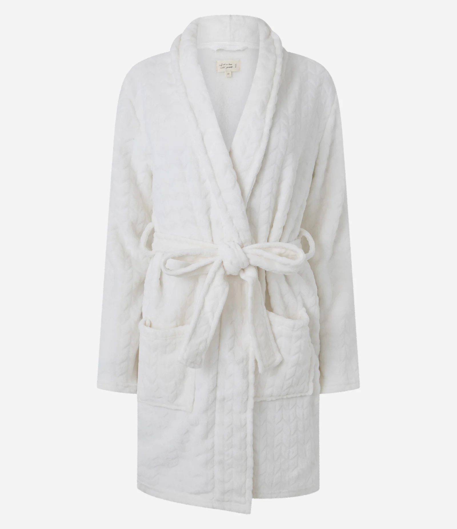 Roupão Quentinho em Fleece com Amarração na Cintura Branco 1