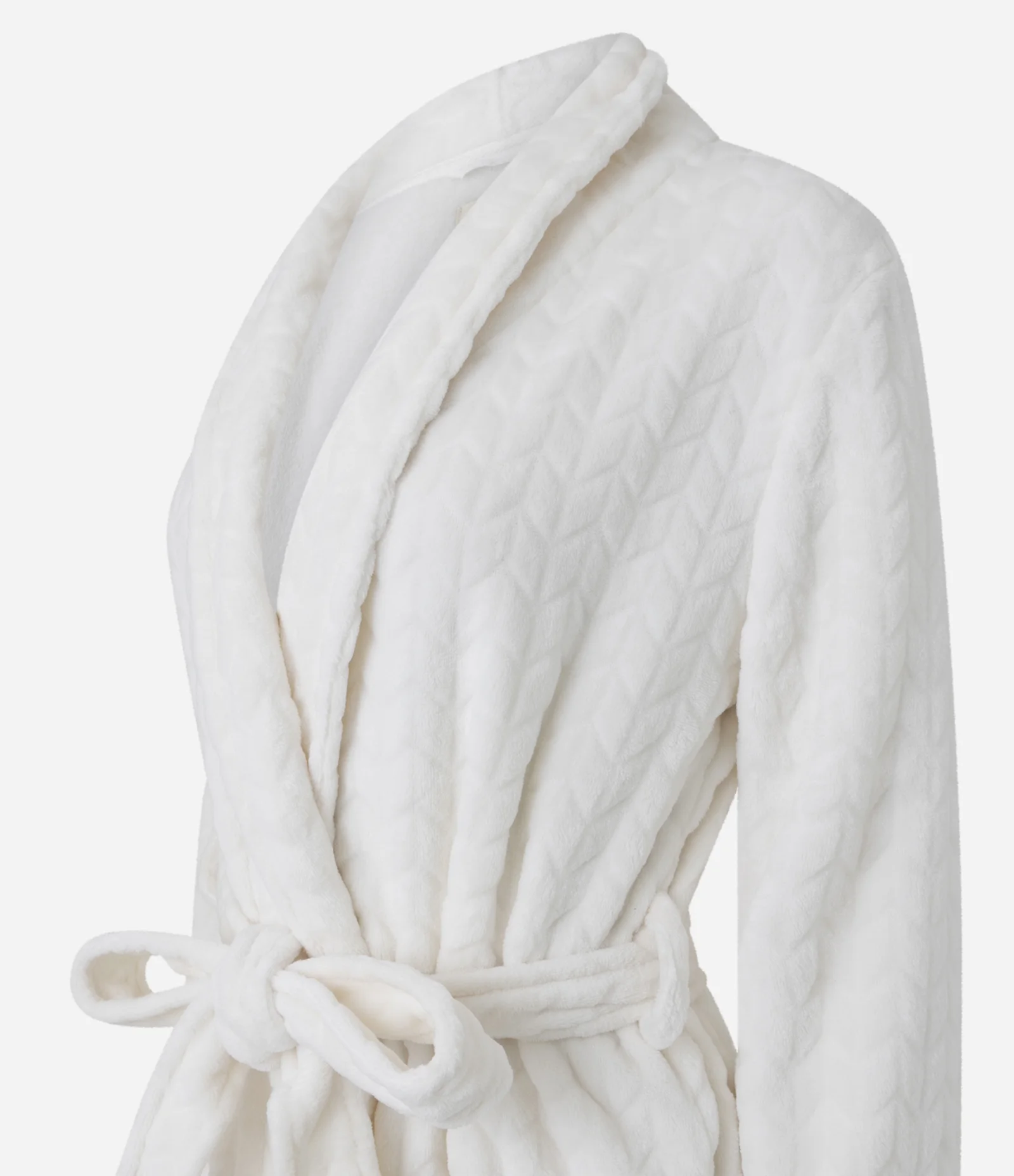 Roupão Quentinho em Fleece com Amarração na Cintura Branco 2