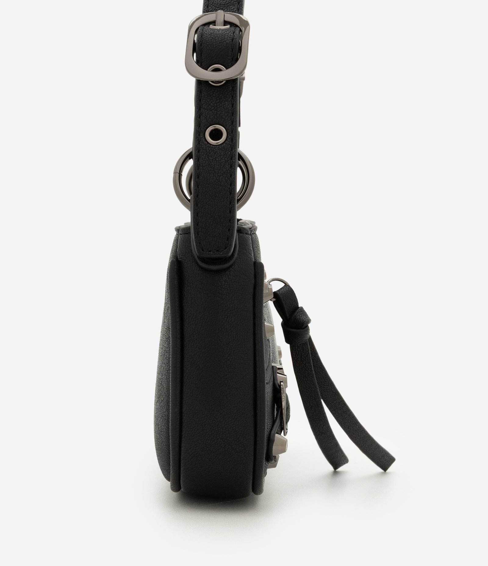 Bolsa Baguete com Detalhes em Metal e Alça Regulável Preto 2