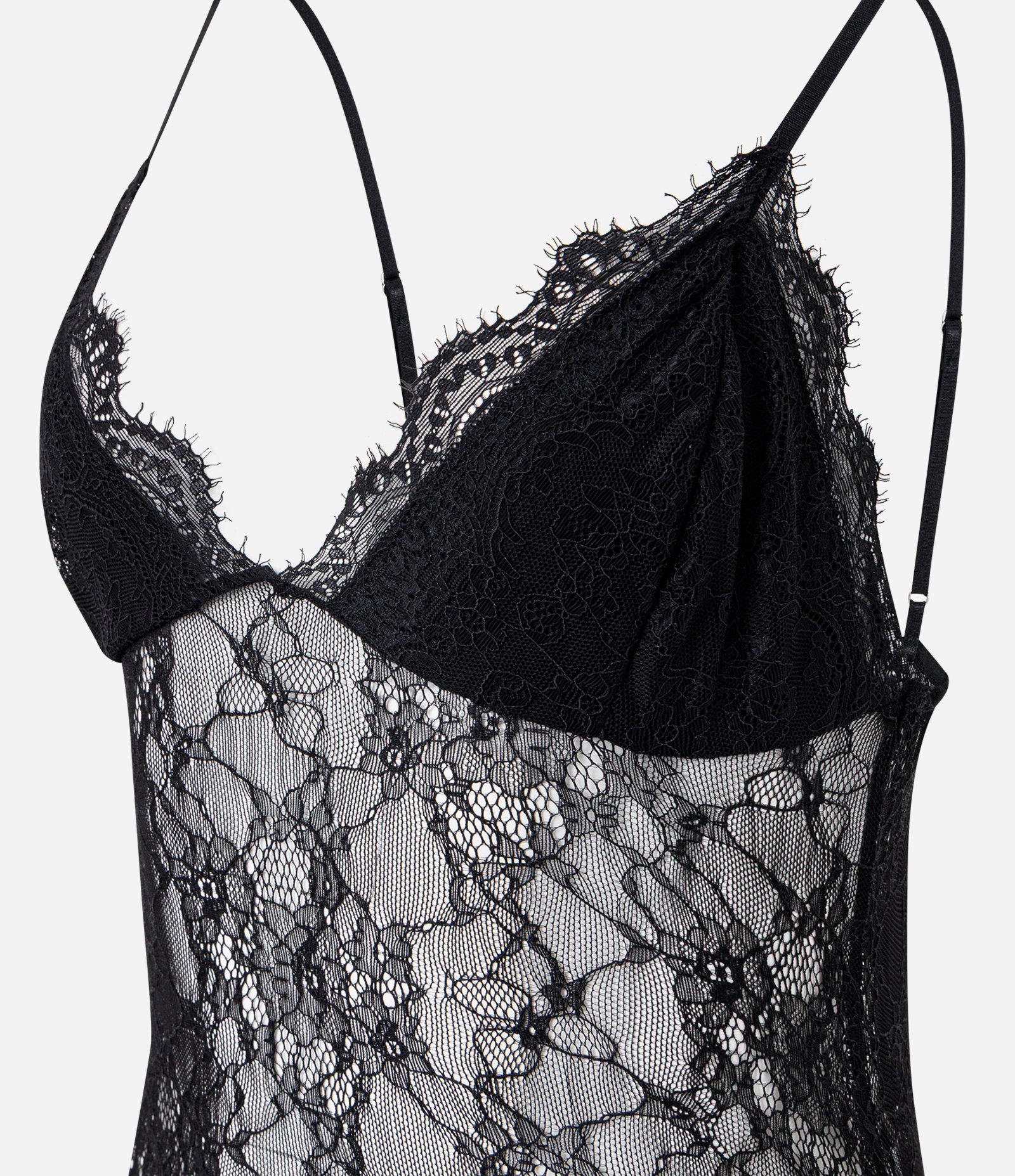 Body em Renda com Bojo e Decote V Preto 5