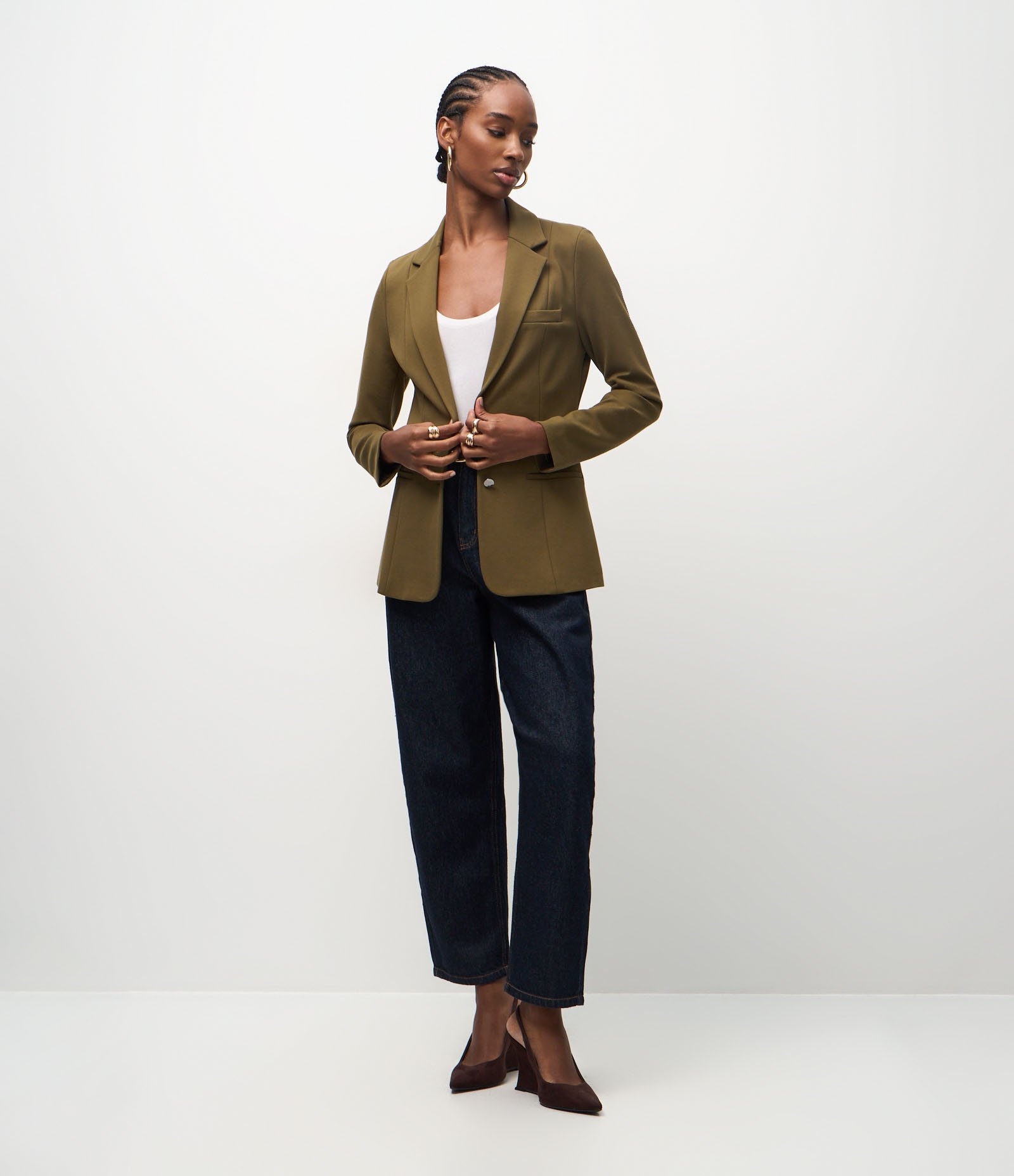 Blazer Slim Alongado em Ponto Roma com Bolsos Embutidos Verde 2