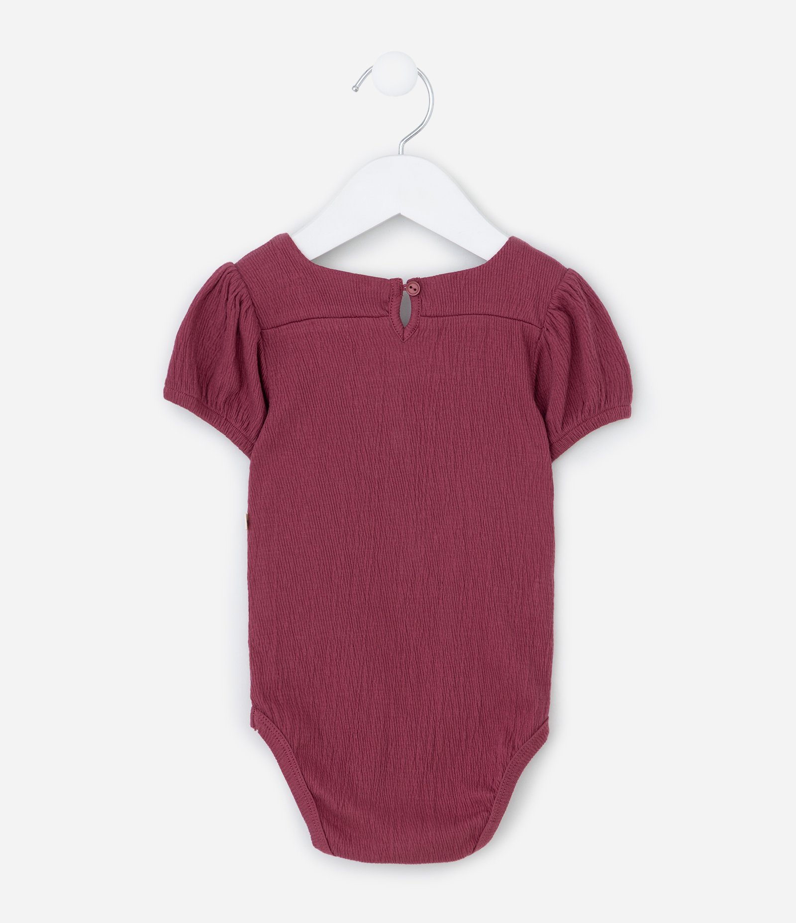 Body Infantil com Laço No Busto – Tam RN a 18 Meses Vinho 3