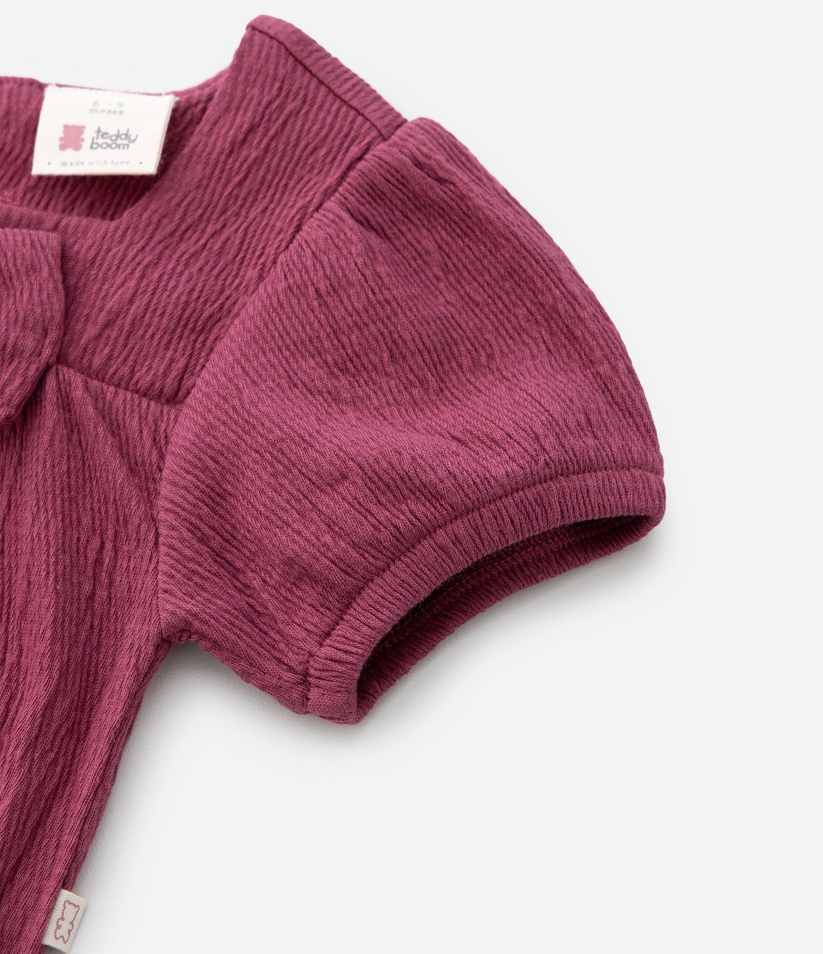 Body Infantil com Laço No Busto – Tam RN a 18 Meses Vinho 6