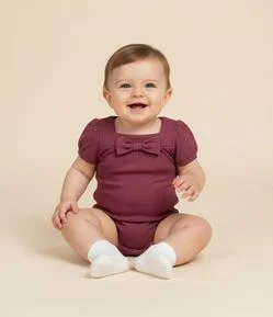Body Infantil com Laço No Busto – Tam RN a 18 Meses