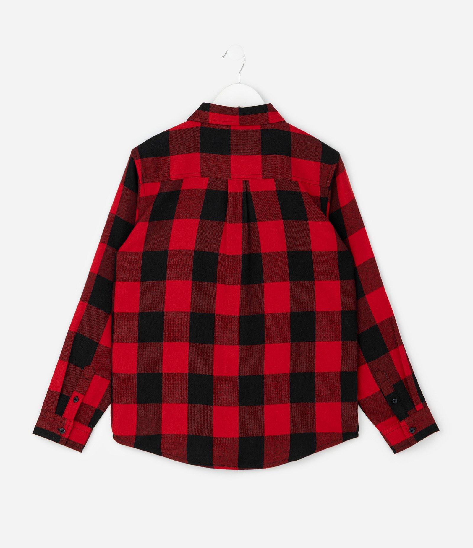 Camisa Infantil em Flanela com Estampa Xadrez – Tam 7 a 14 Anos Vermelho/Preto 2