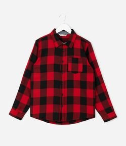 Camisa Infantil em Flanela com Estampa Xadrez – Tam 7 a 14 Anos
