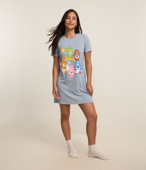 Camisola em Viscose com Estampa dos Ursinhos Carinhosos