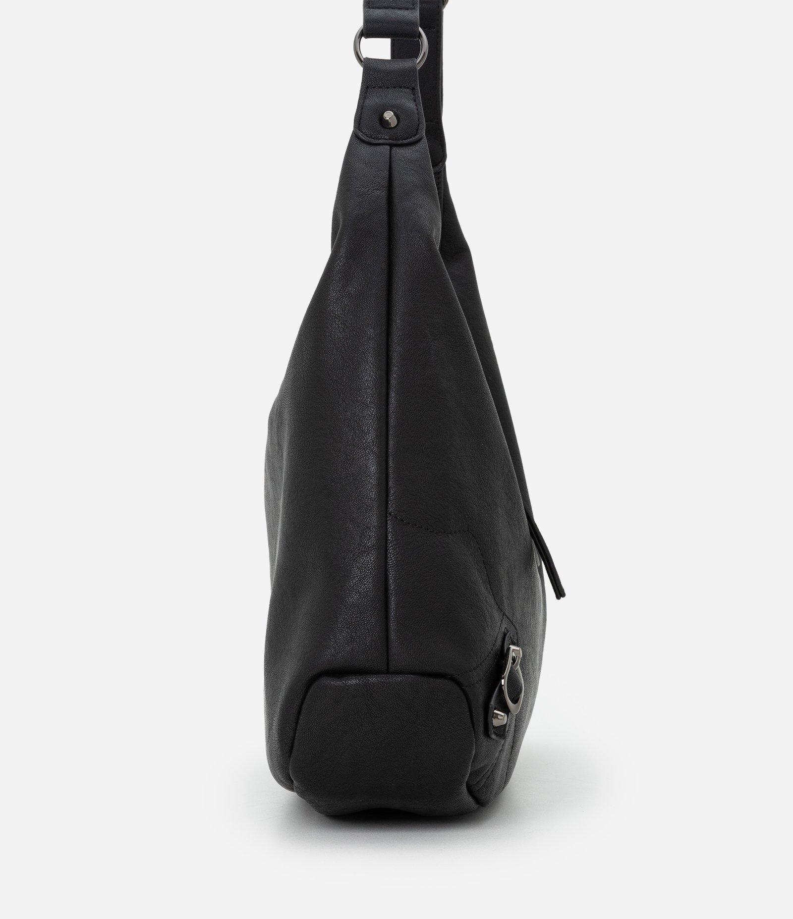 Bolsa Grande Hobo com Detalhes de Fivela Preto 2