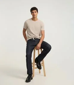 Camiseta Slim em Algodão Canelada