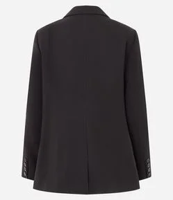 Blazer em Alfaiataria Alongado com Abotoamento