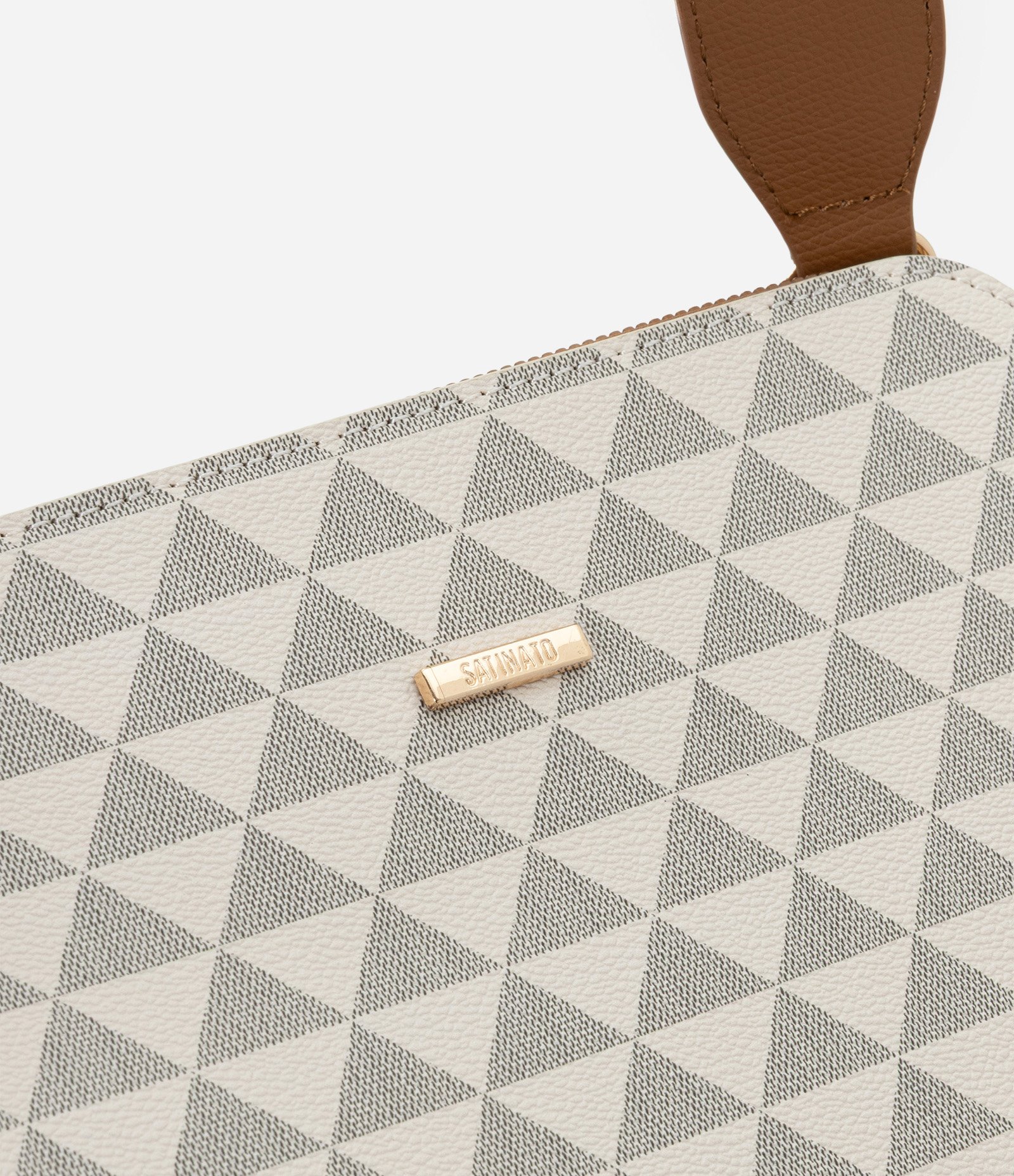 Bolsa Transversal Média com Alça Longa e Estampa Triângulos Multicores 5