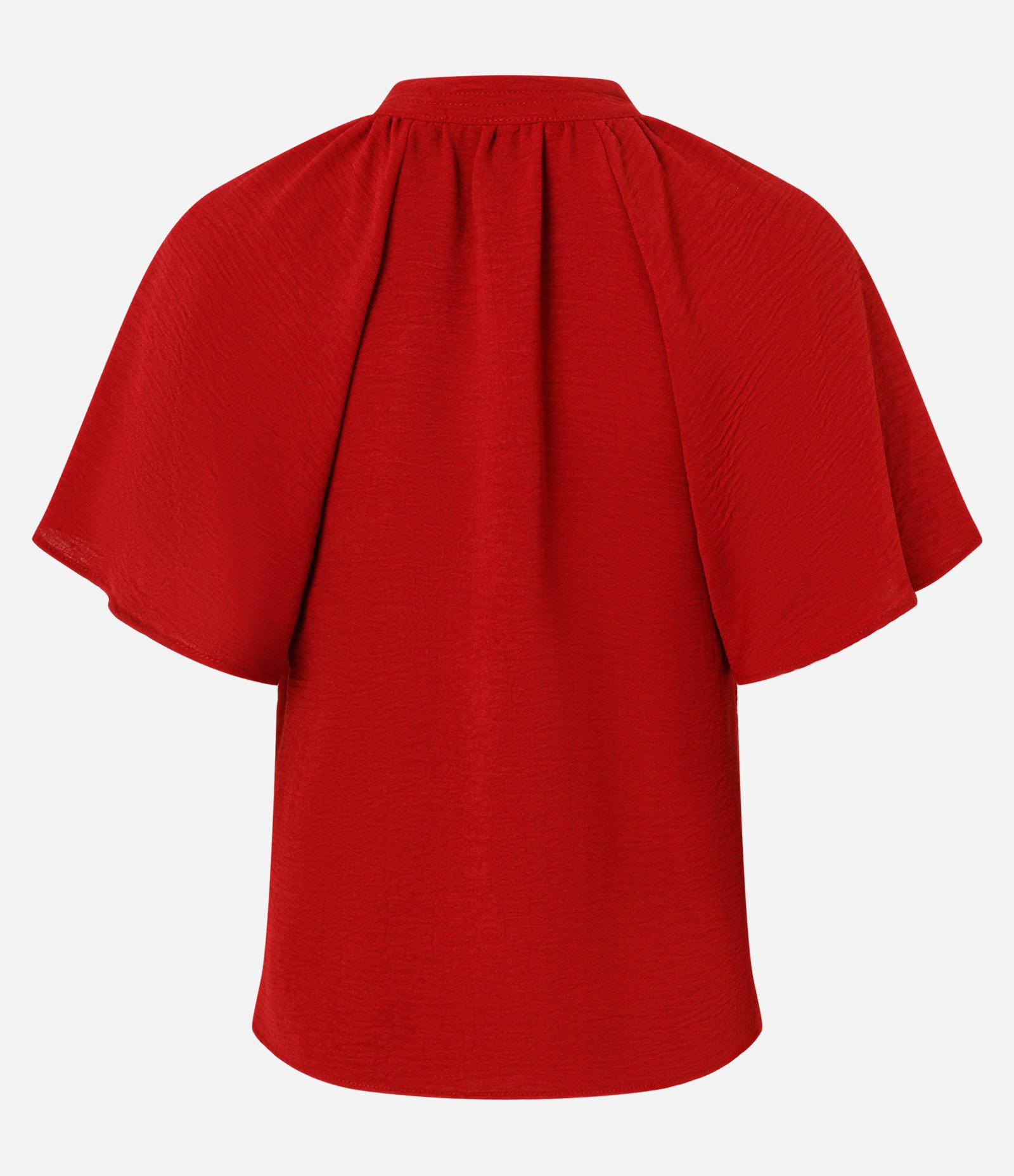 Blusa em Airflow com Amarração na Gola e Manga Godê Vermelho 7
