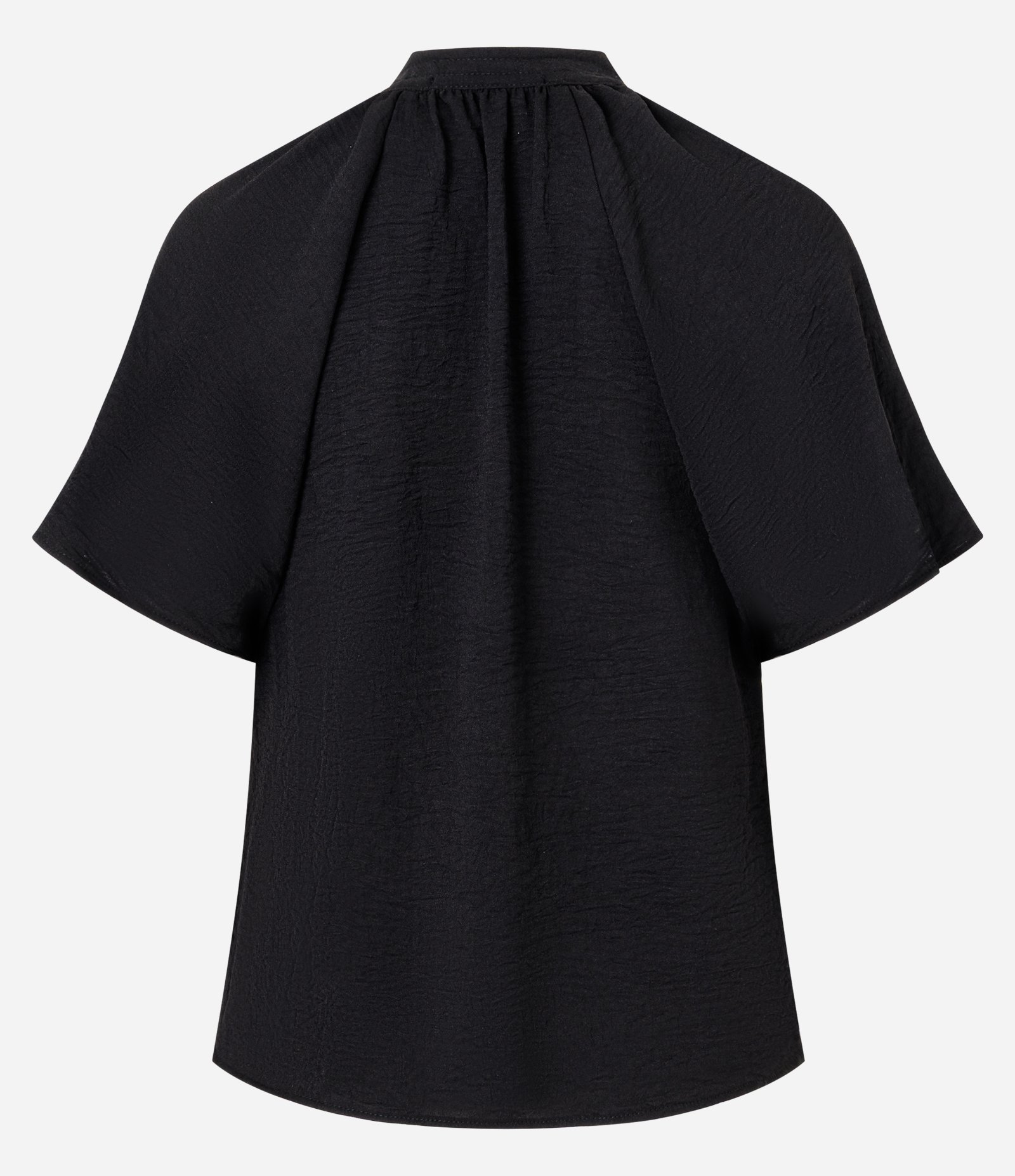 Blusa em Airflow com Amarração na Gola e Manga Godê Preto 3