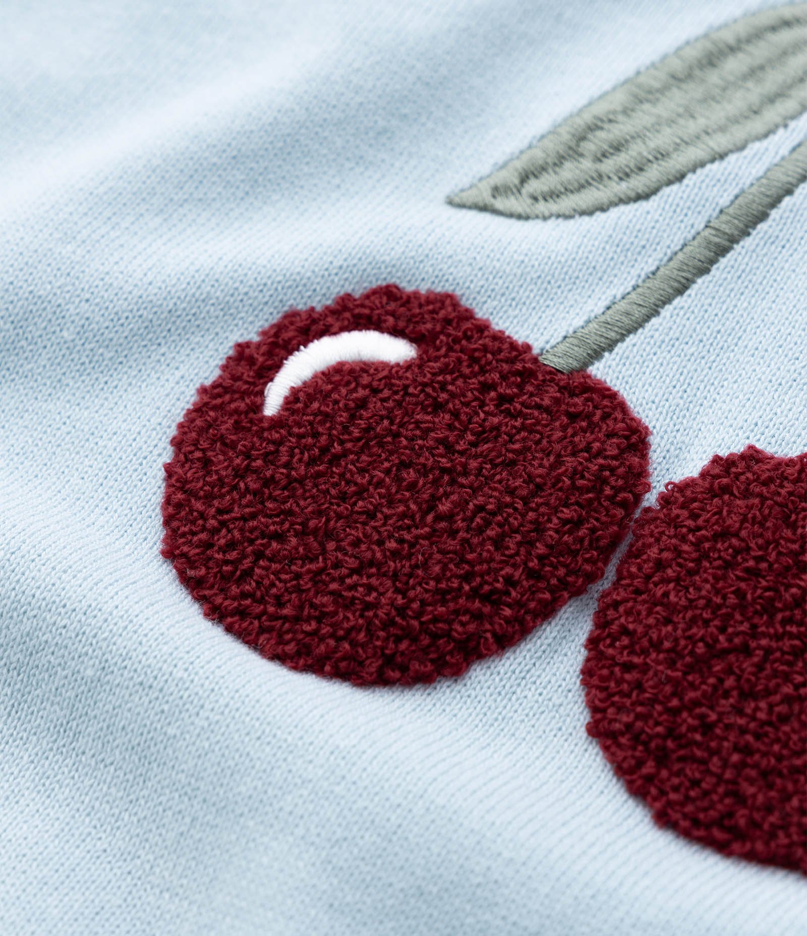 Blusão Infantil em Algodão com Estampa de Cereja - Tam 5 a 14 Anos Azul 5