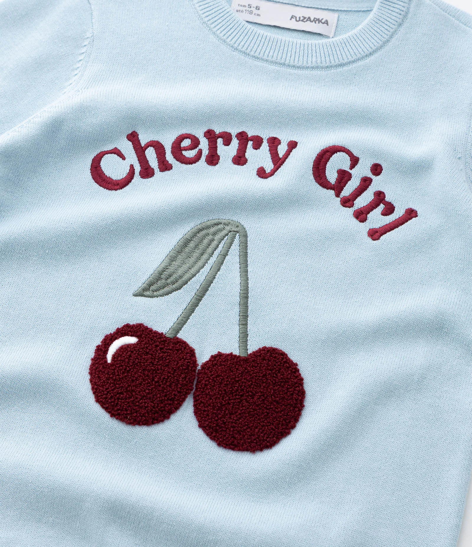 Blusão Infantil em Algodão com Estampa de Cereja - Tam 5 a 14 Anos Azul 7