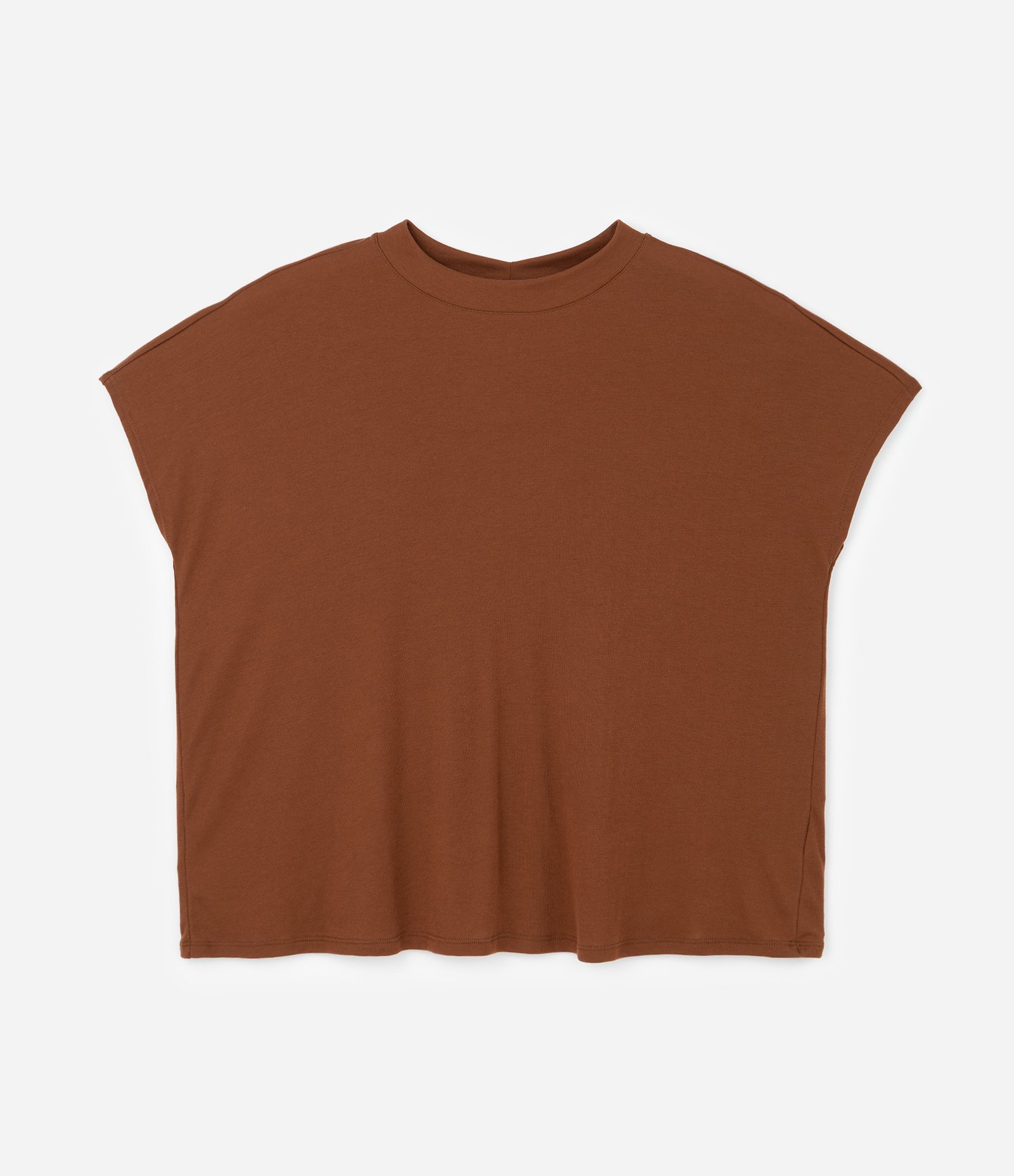 Blusa Básica em Ribana e sem Cava Curve & Plus Size Marrom 1