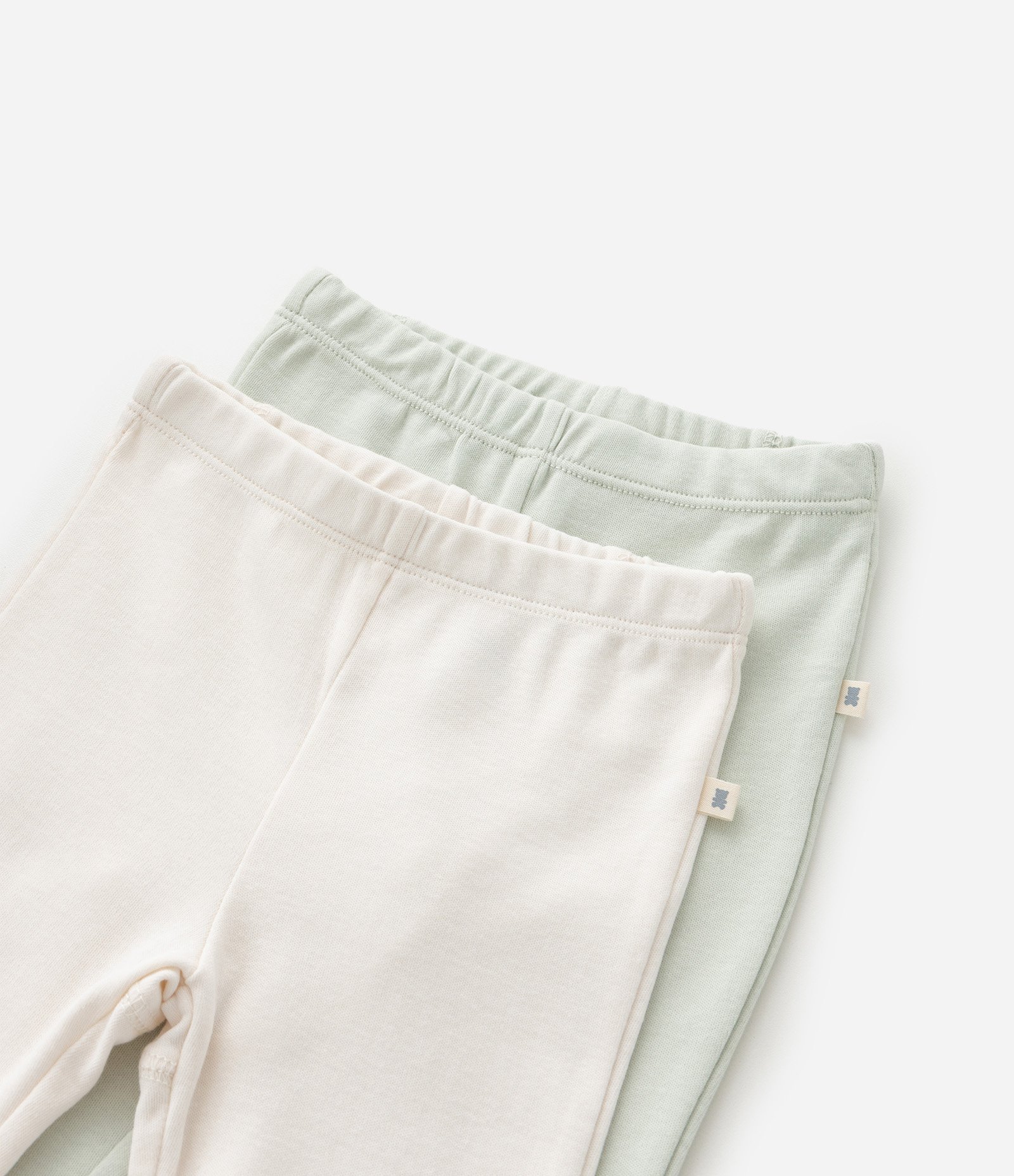 Kit 02 Calças Infantis com Punho Largo- Tam RN a 12 meses Bege/Verde 5