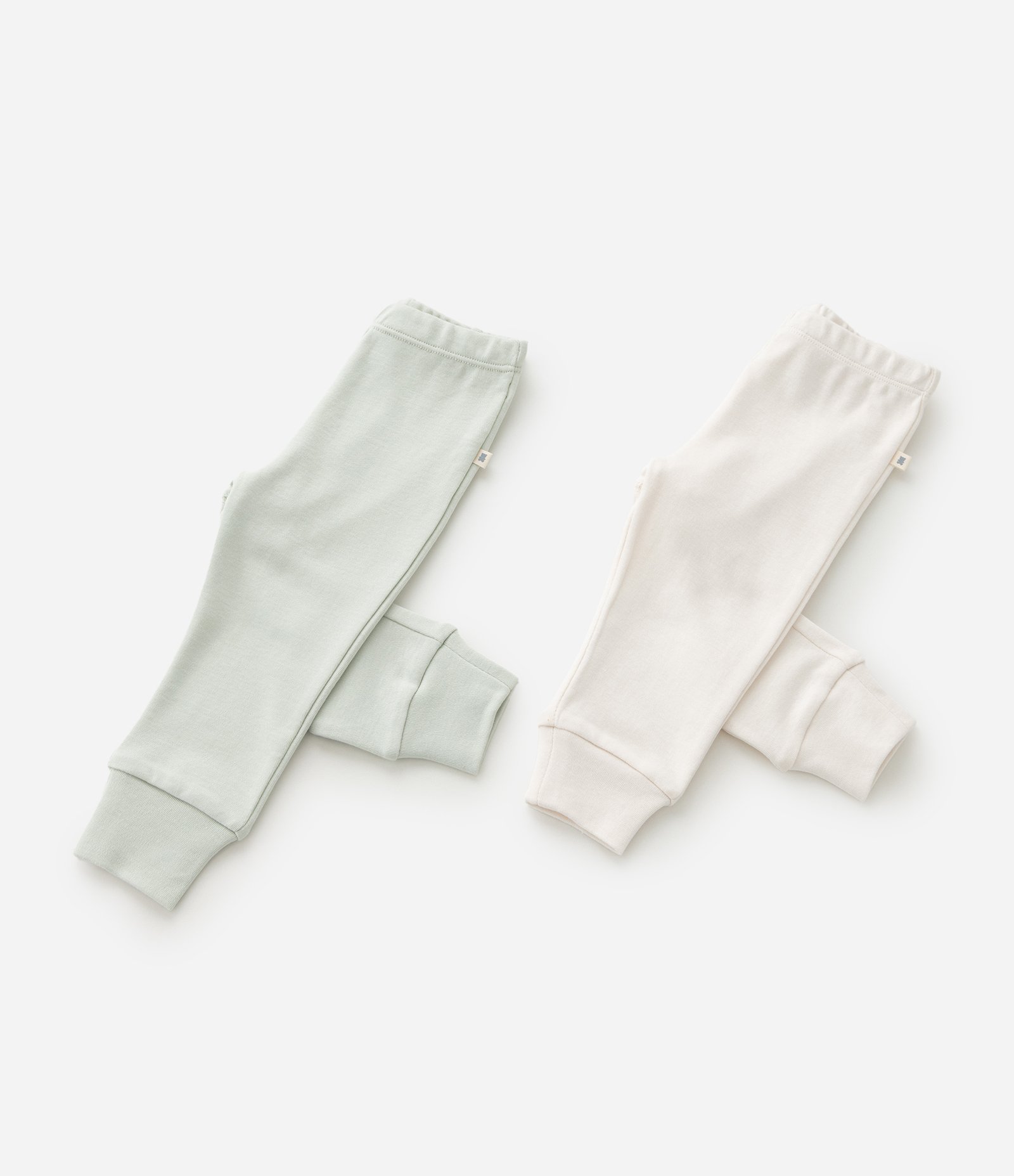 Kit 02 Calças Infantis com Punho Largo- Tam RN a 12 meses Bege/Verde 7