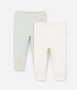Kit 02 Calças Infantis com Punho Largo- Tam RN a 12 meses