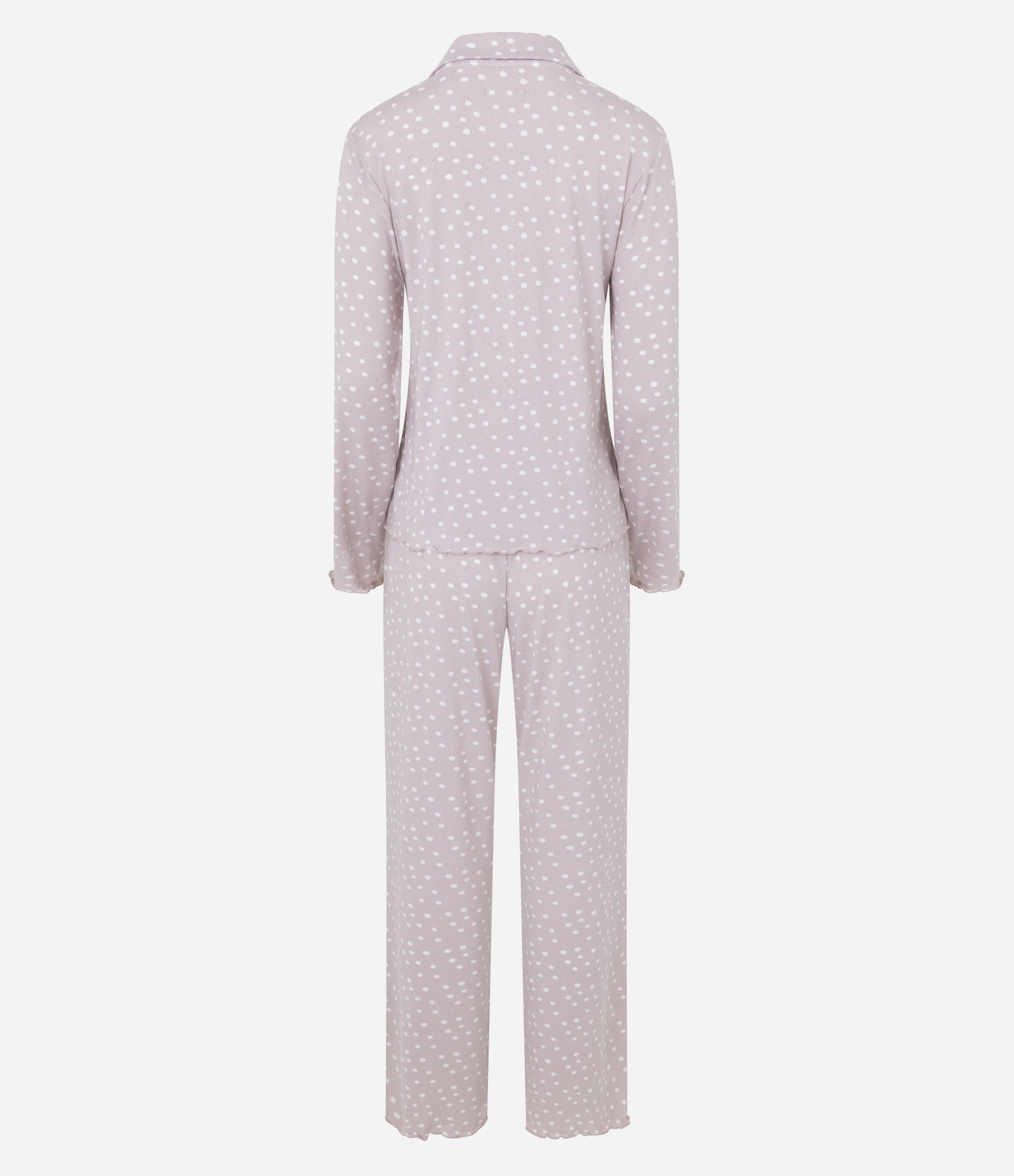 Pijama Americano Longo Peach Touch Poá Lilás 6