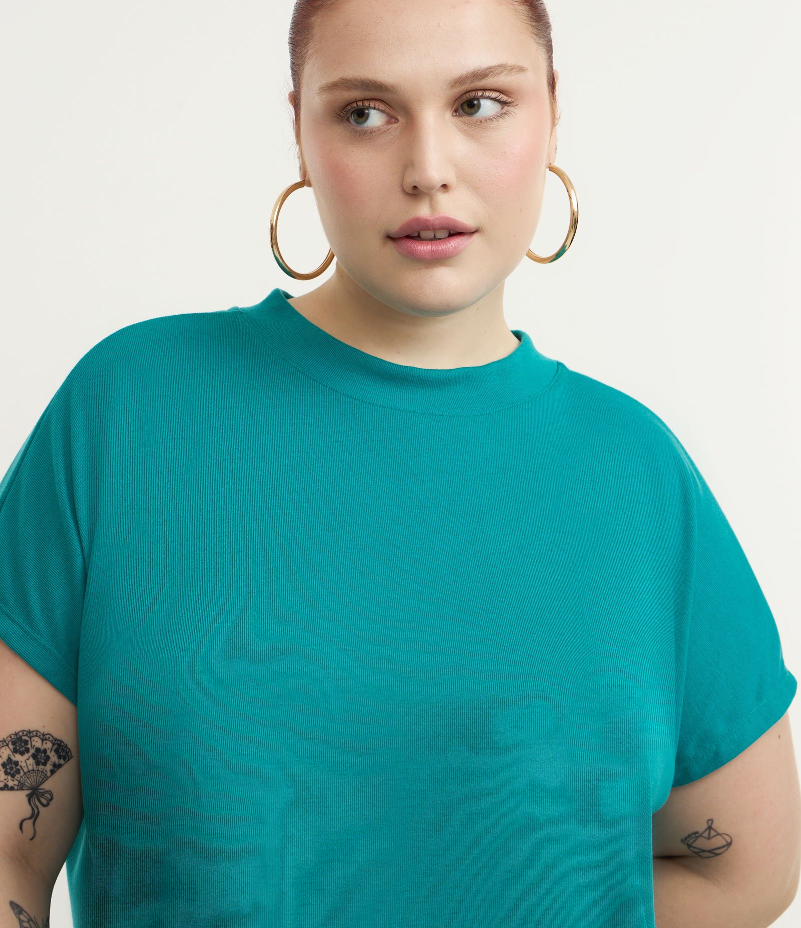 Blusa Básica em Ribana e sem Cava Curve & Plus Size Verde 1