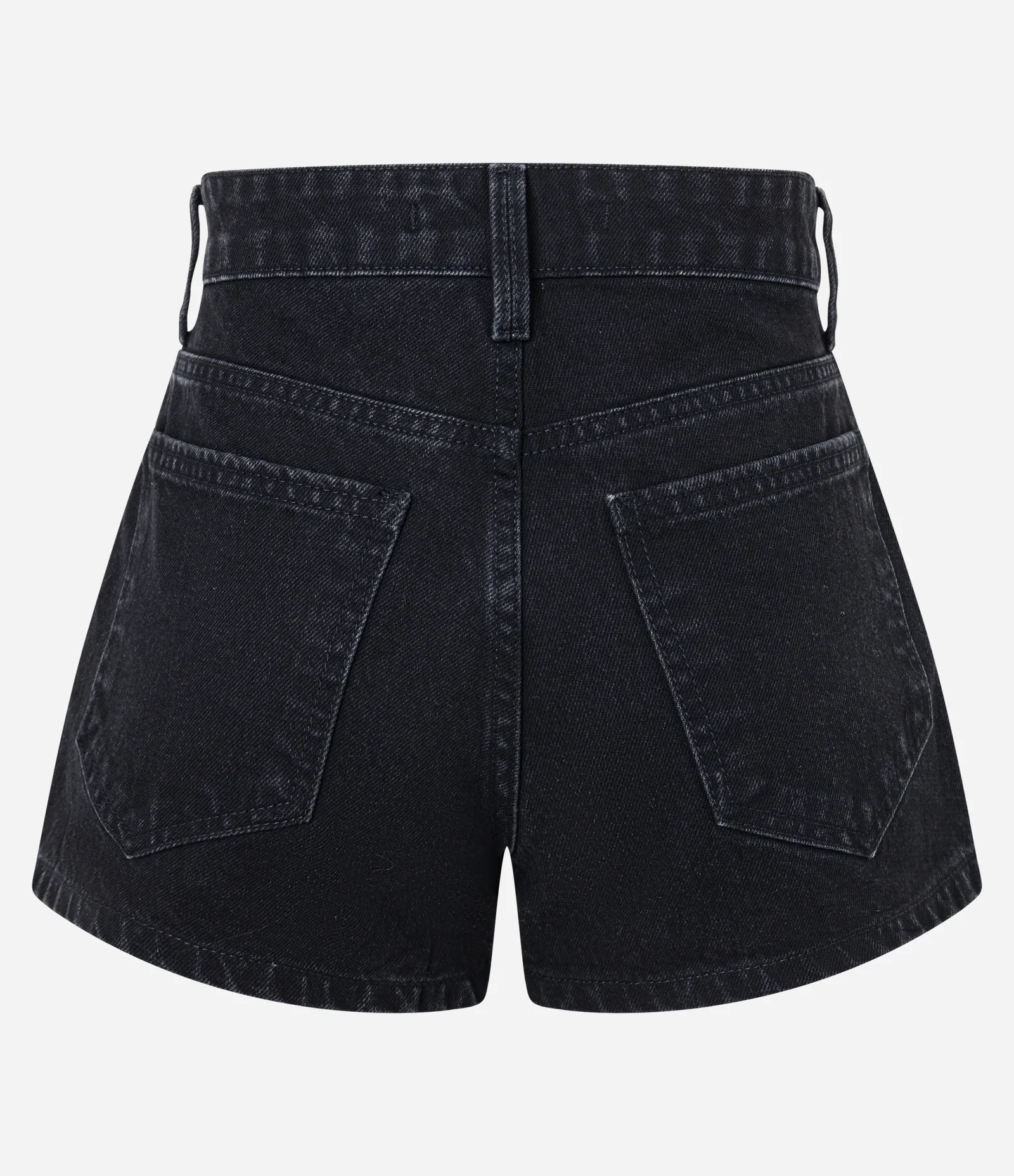 Short Slim Cintura Alta em Jeans com Brilho Lateral Preto 7