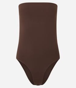 Body em Poliamida com Decote Reto