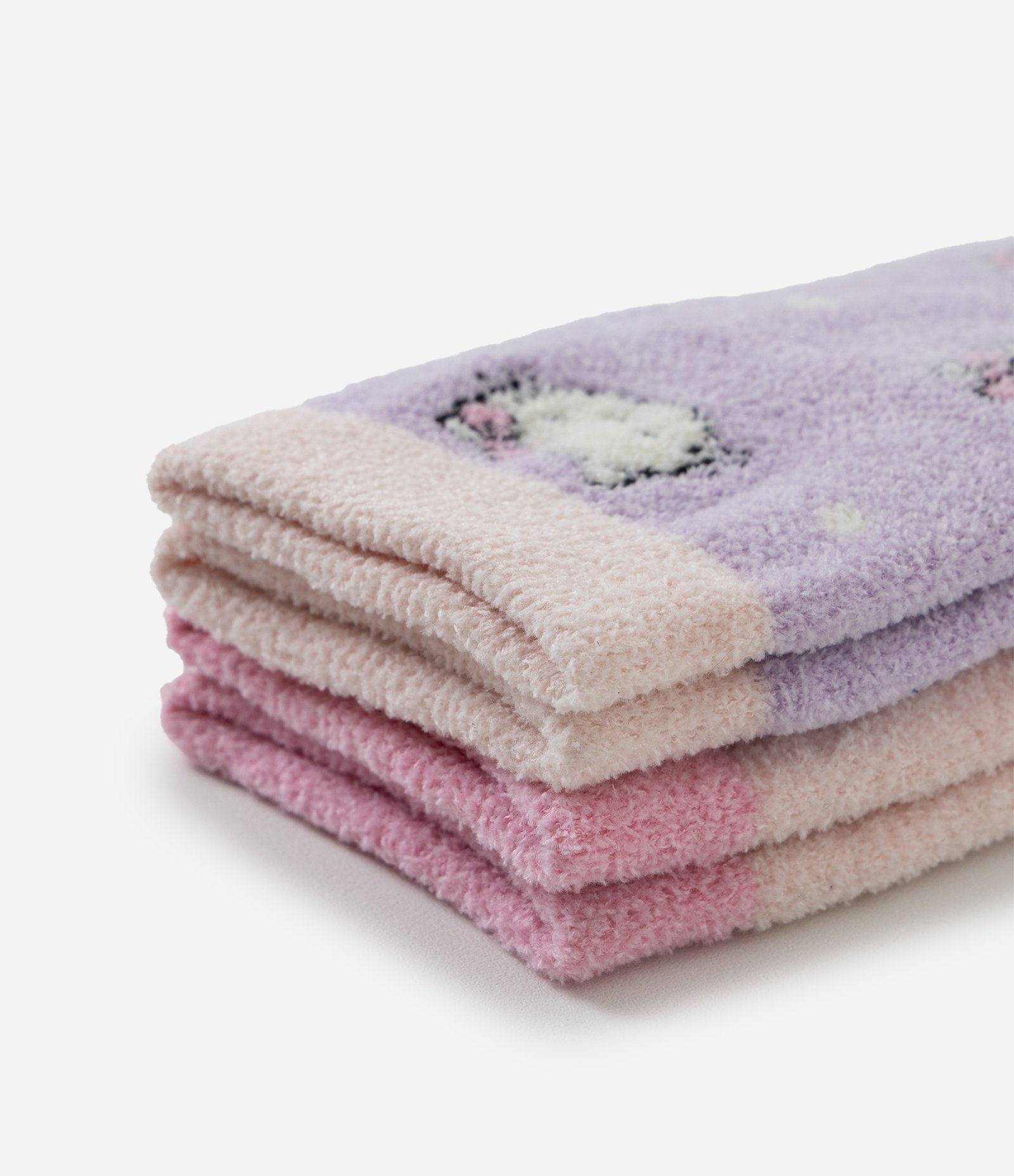 Kit 02 Meias Infantis em Chenille com Estampa Hello Kitty - Tam 19 a 34 Multicores 4