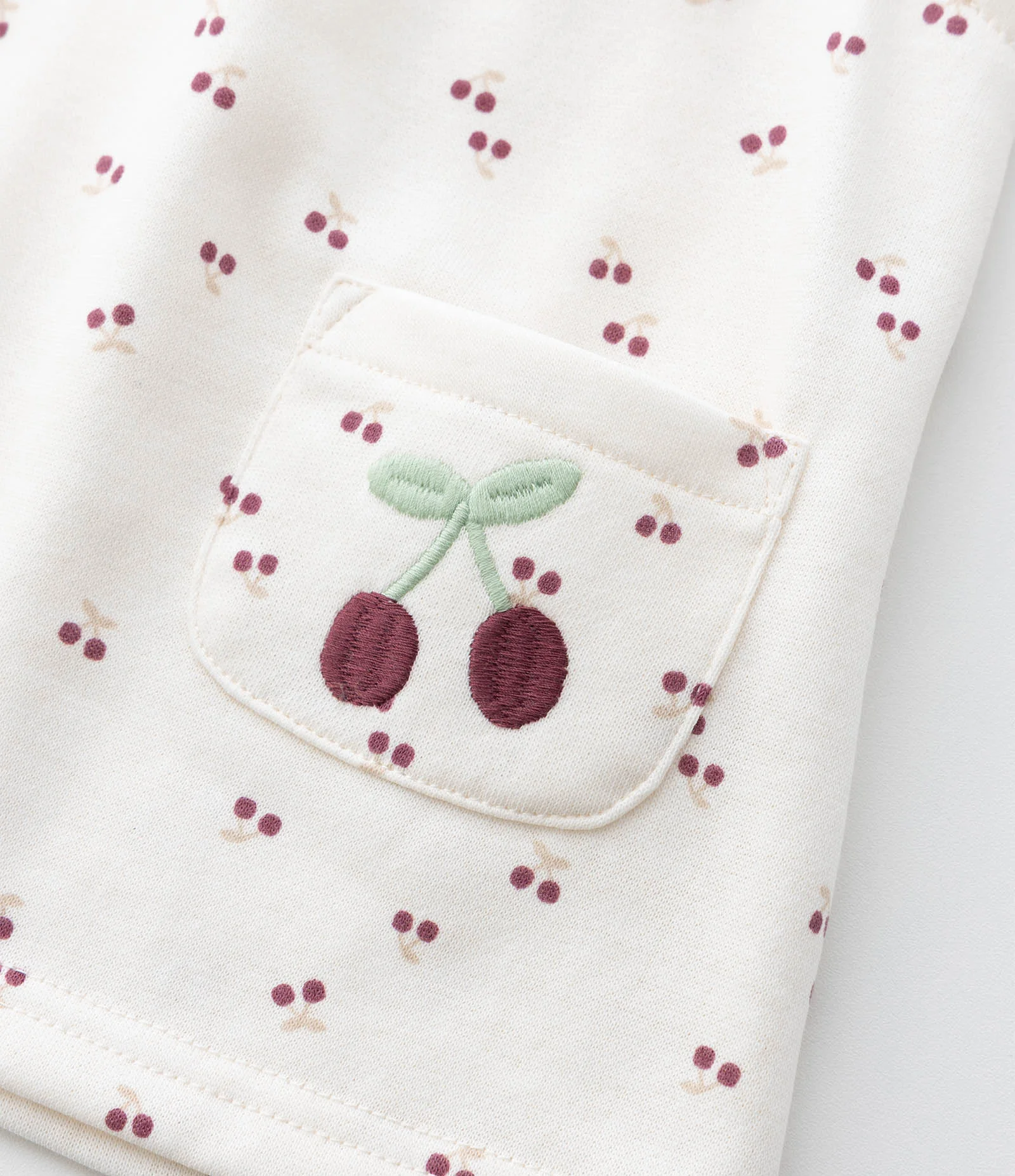 Conjunto Infantil com Salopete de Cereja Bordada e Body com Rendinha – Tam RN a 18 Meses Off White/Verde Menta 14