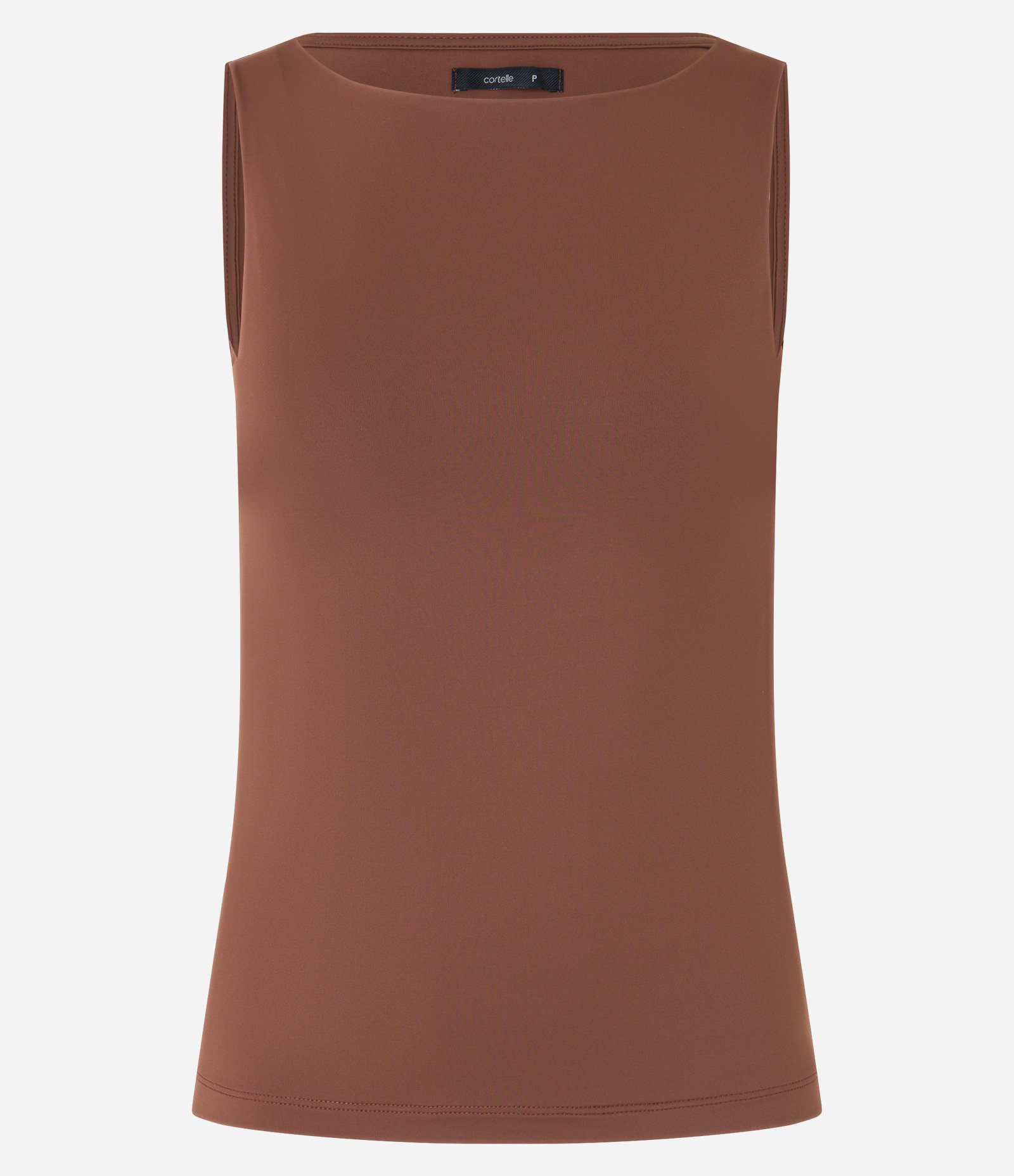 Blusa Regata com Gola Halter em Poliamida Marrom 6