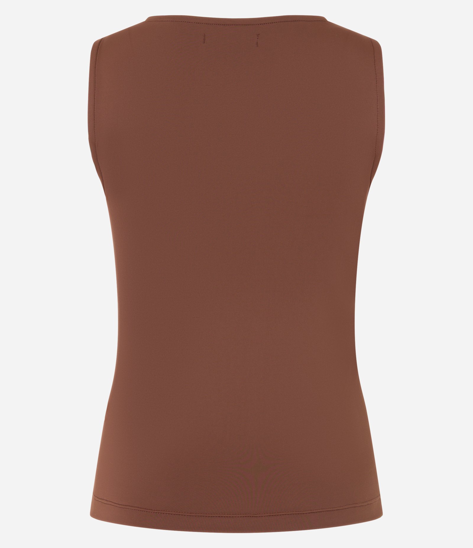 Blusa Regata com Gola Halter em Poliamida Marrom 7