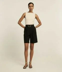 Blusa Regata com Gola Halter em Poliamida