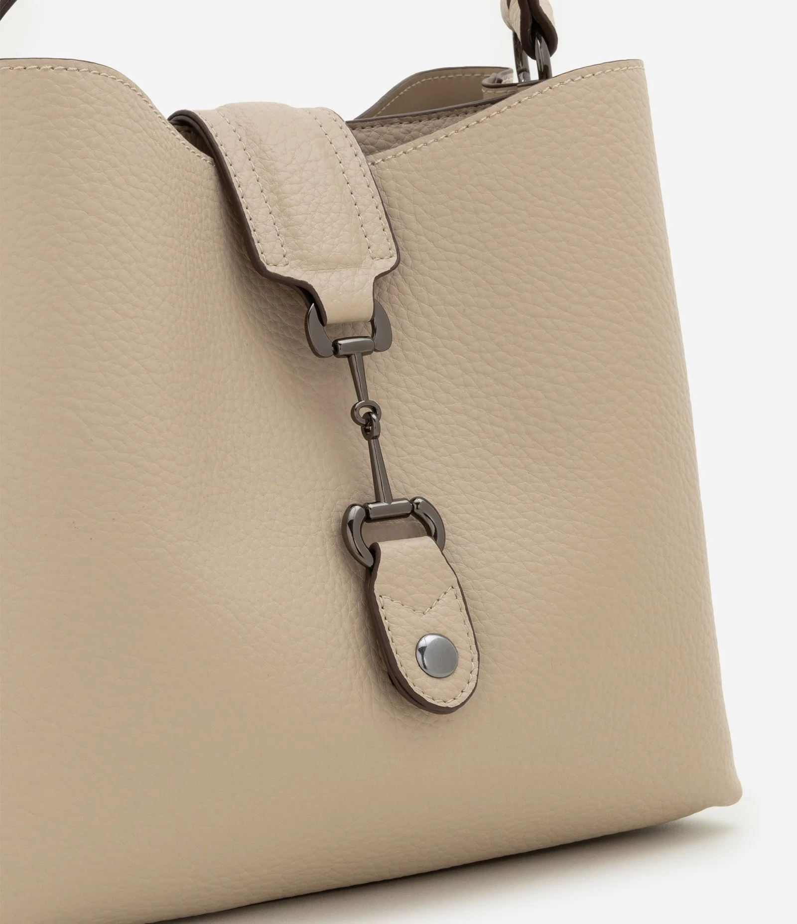 Bolsa Bucket Média com Alça Transversal Bege 4