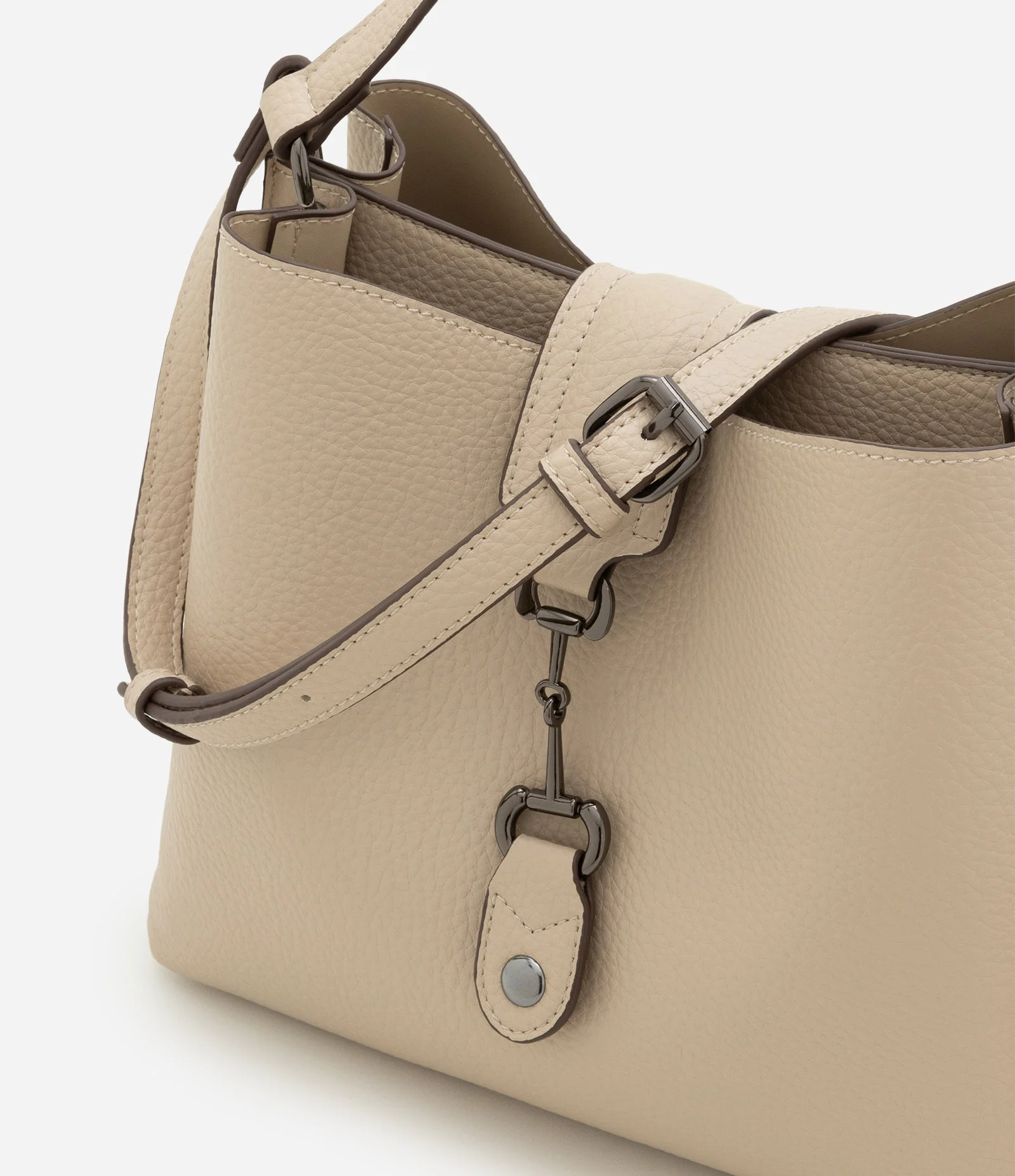 Bolsa Bucket Média com Alça Transversal Bege 6