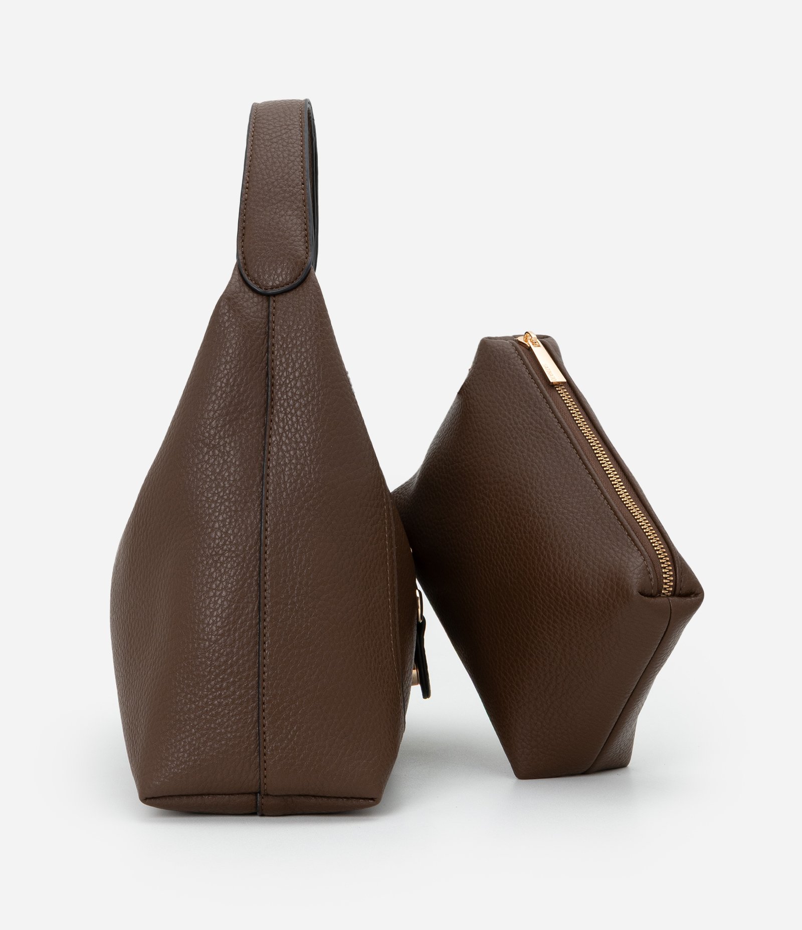 Bolsa Hobo Média com Necessaire Marrom 2