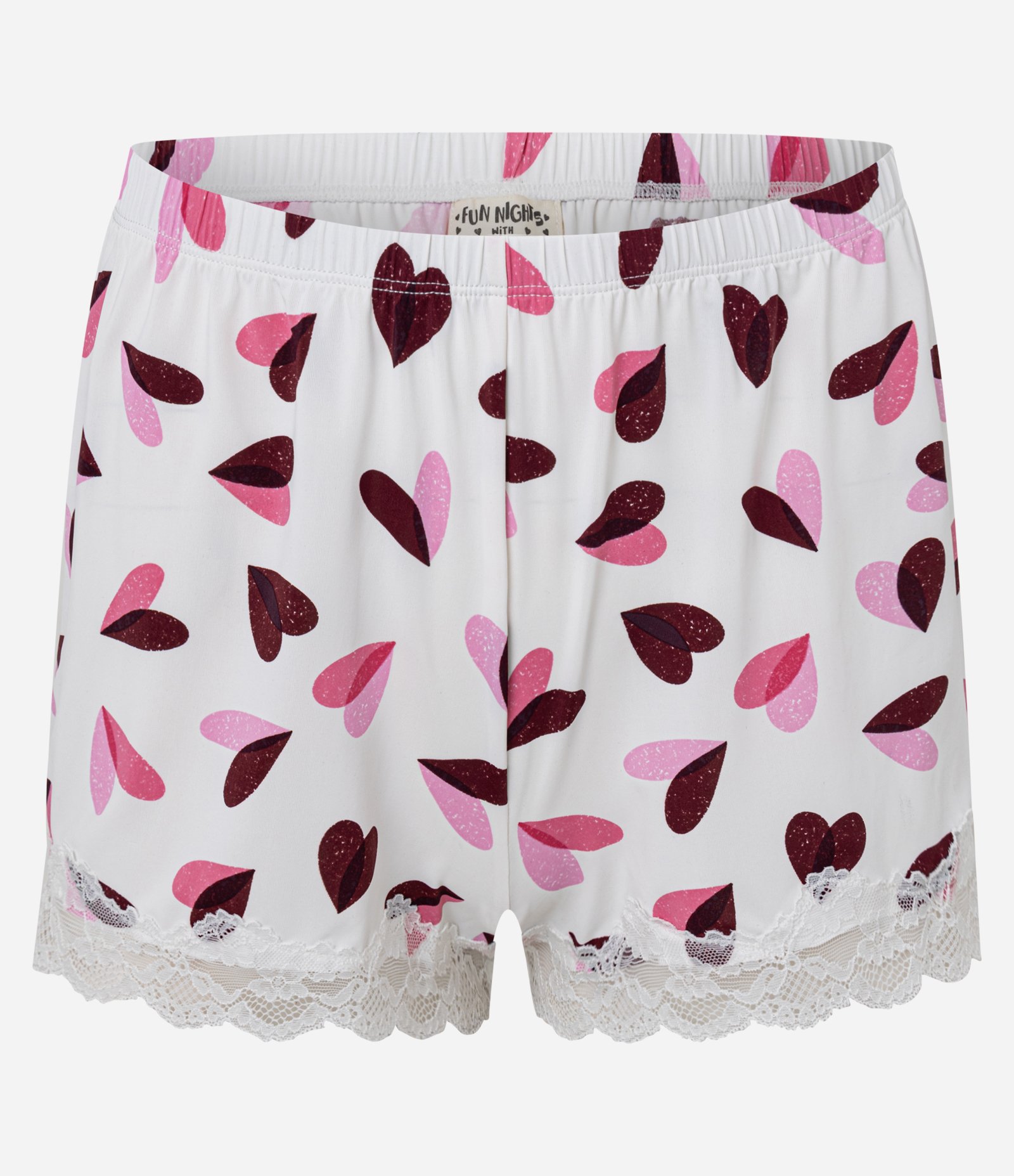 Pijama Short Doll em Microfibra com Alças Finas e Estampa de Coração Branco 4