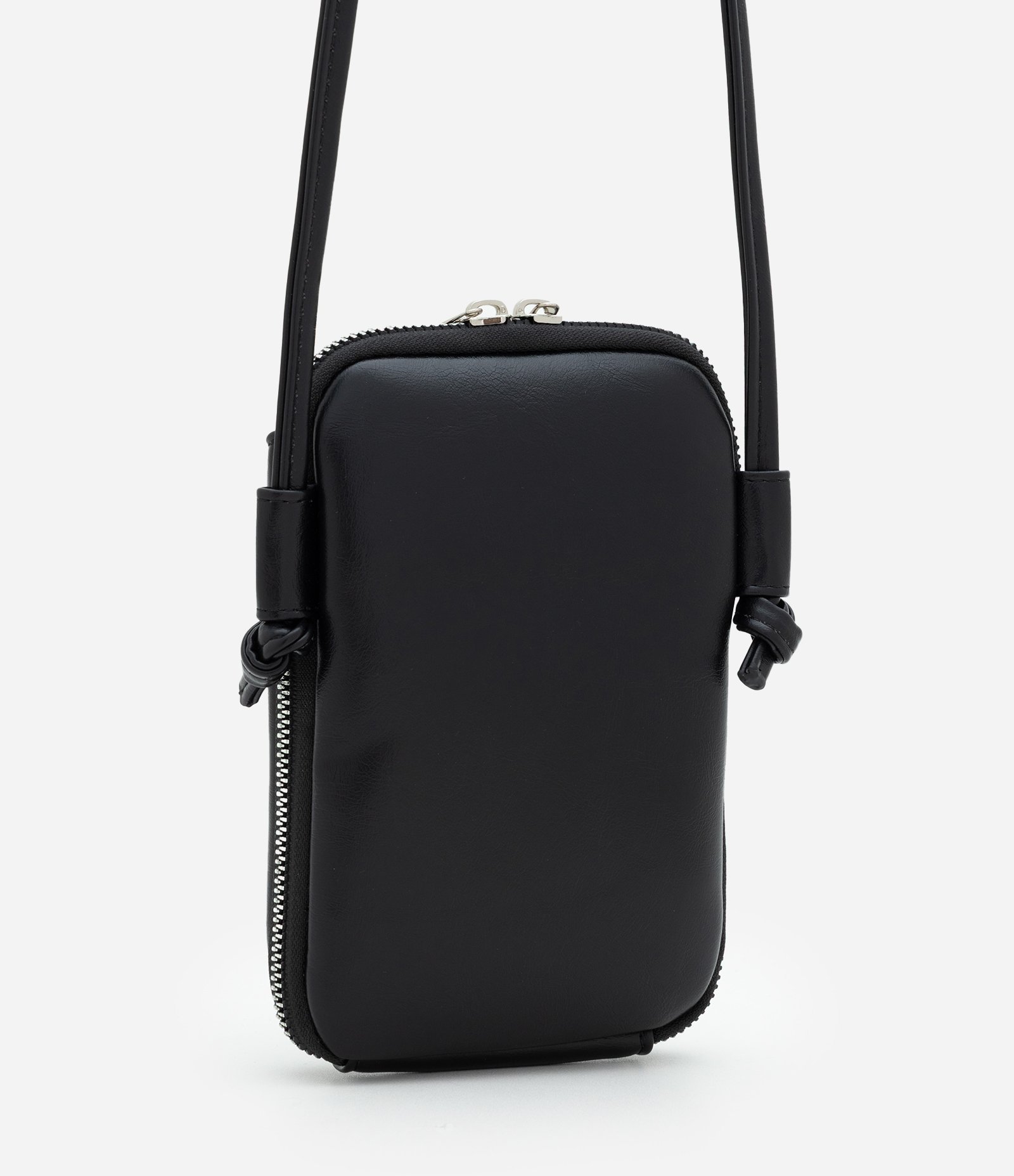 Bolsa Porta Celular Pequeno com Alça e Bolso Frontal Preto 3