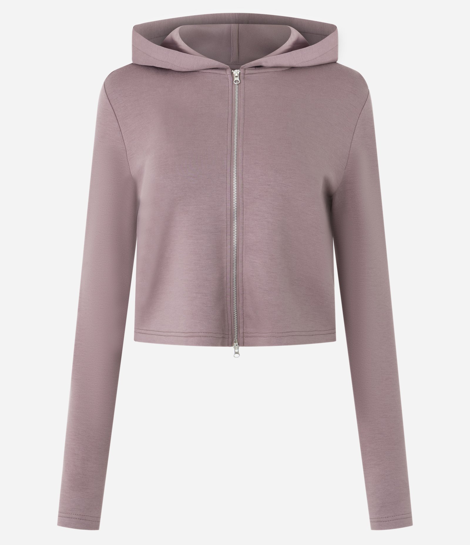 Jaqueta em Modal com Capuz e Fechamento em Zíper Rosa 5