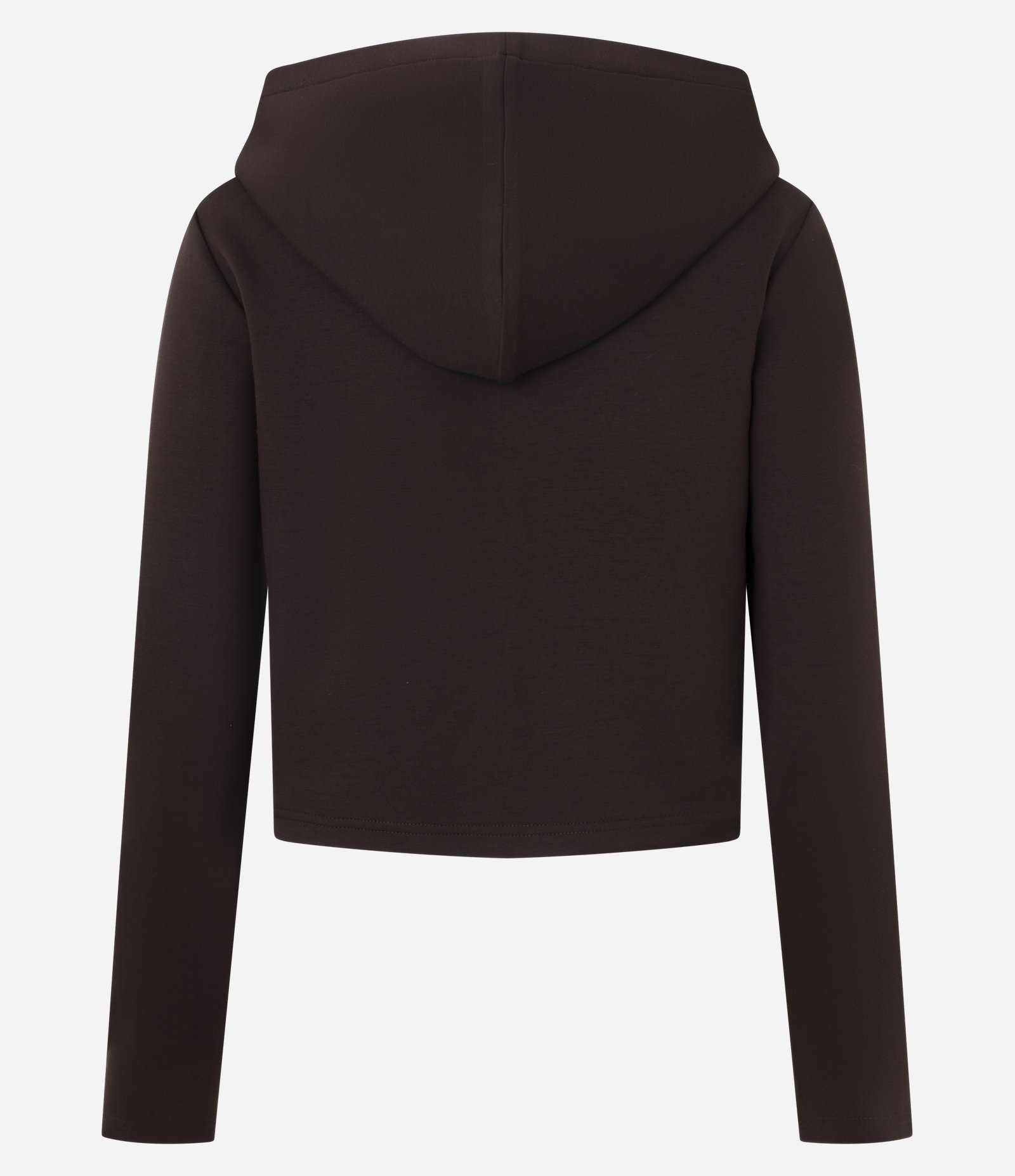 Jaqueta em Modal com Capuz e Fechamento em Zíper Marrom 7