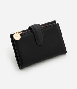 Carteira Envelope Média com Lapela e Zíper Contrastante