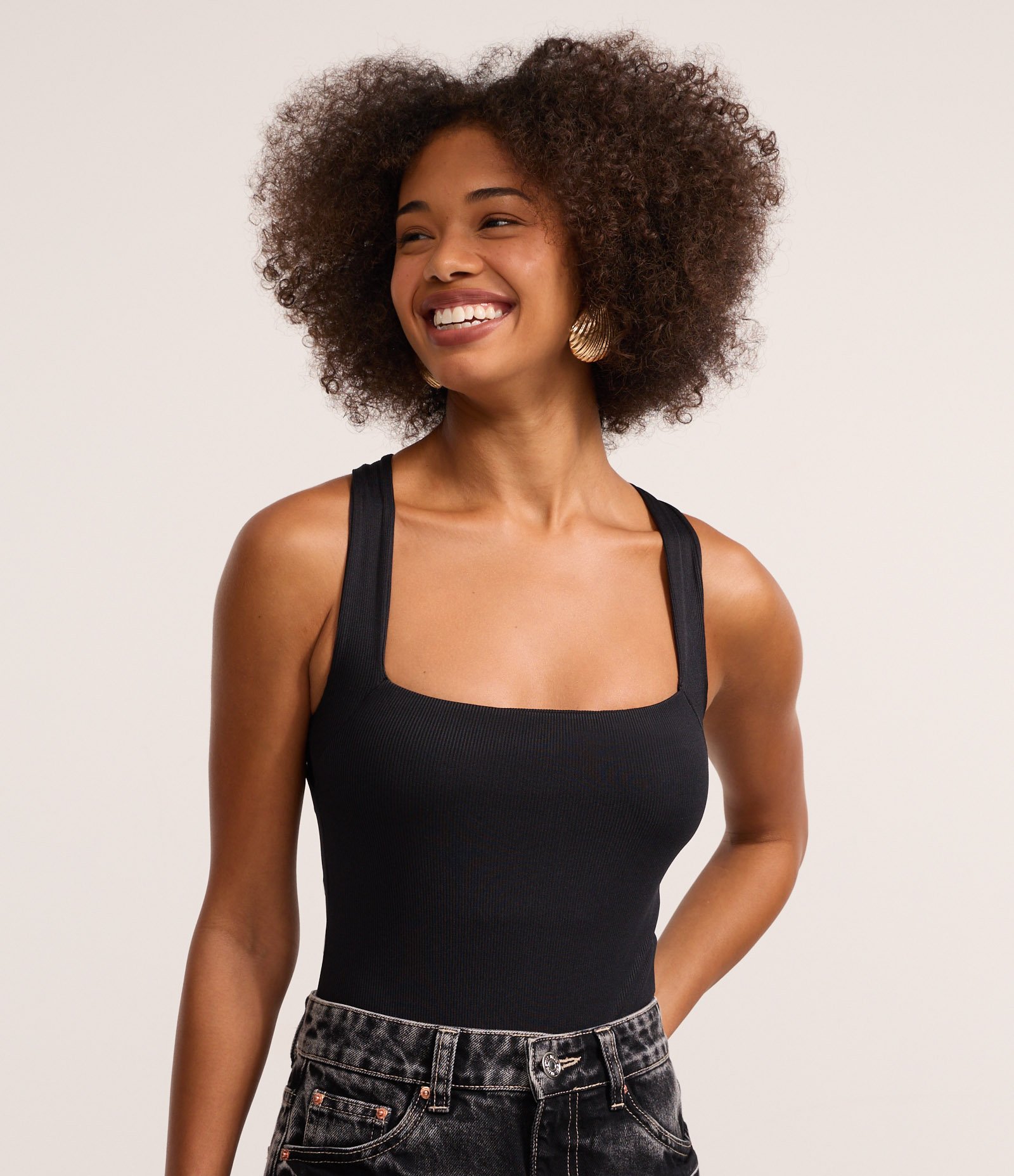 Body em Ribana com Alças Cruzadas Preto 1