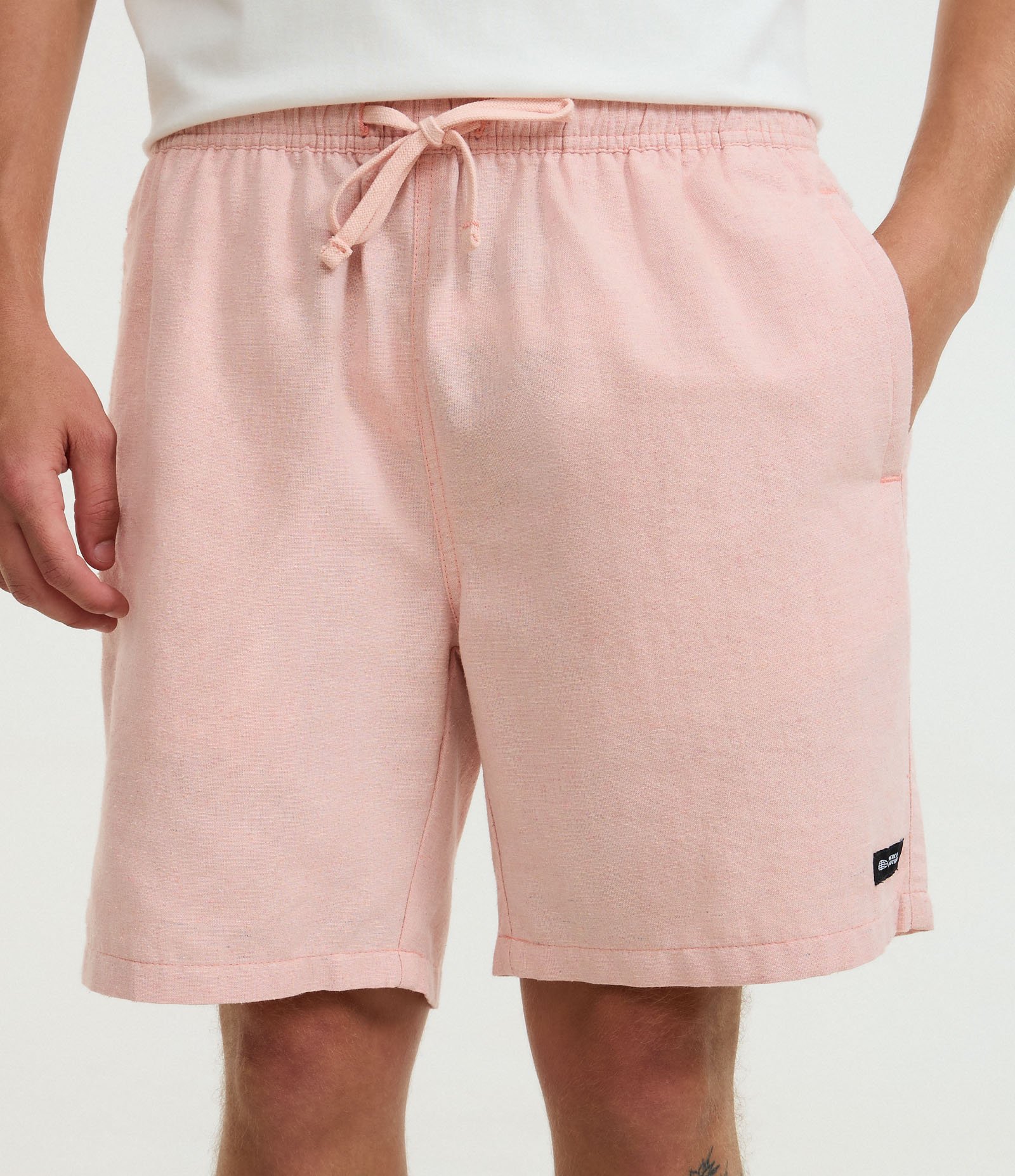 Bermuda em Algodão com Cós Elástico e Etiqueta Aplicada Salmão 2