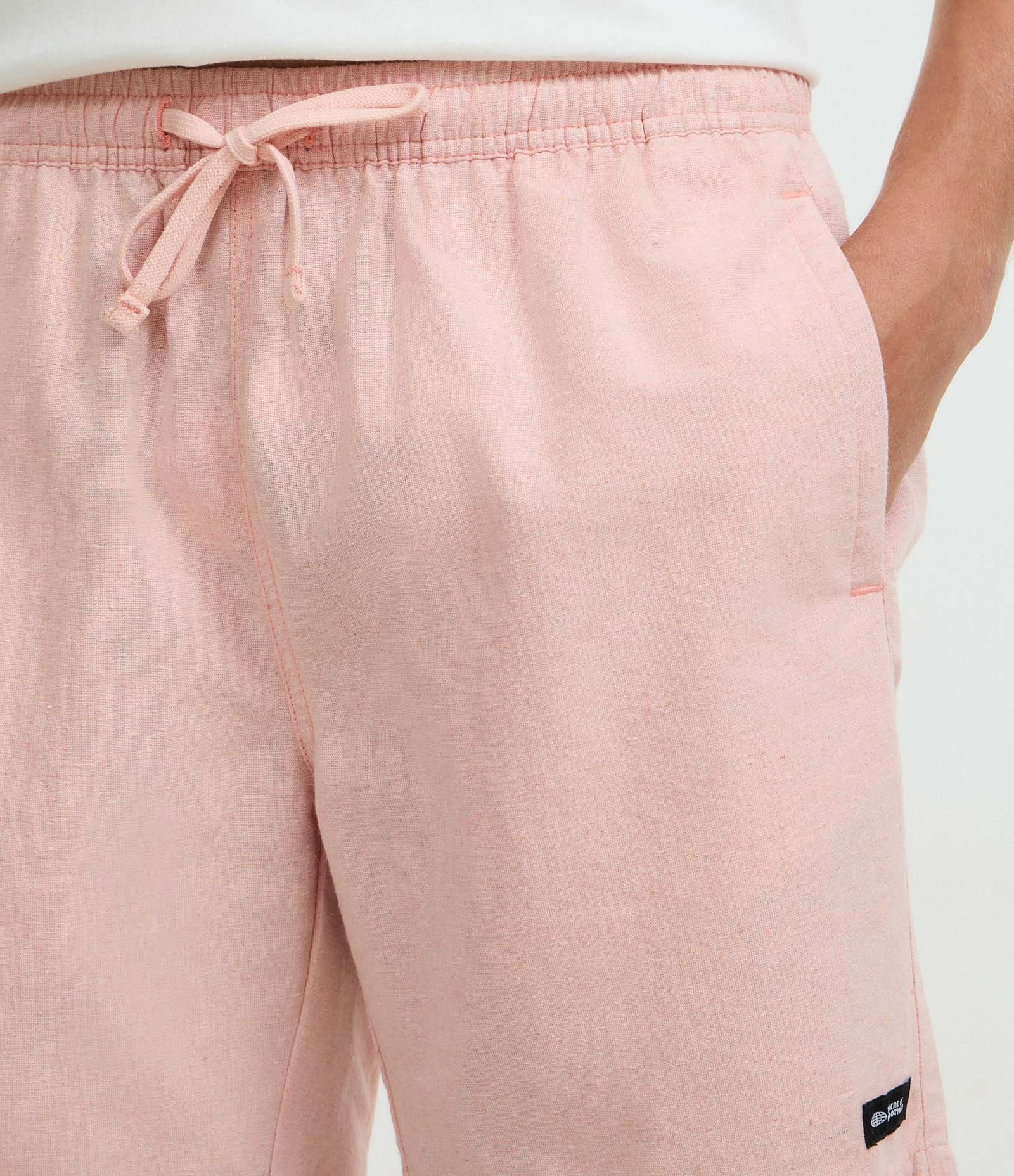 Bermuda em Algodão com Cós Elástico e Etiqueta Aplicada Salmão 3